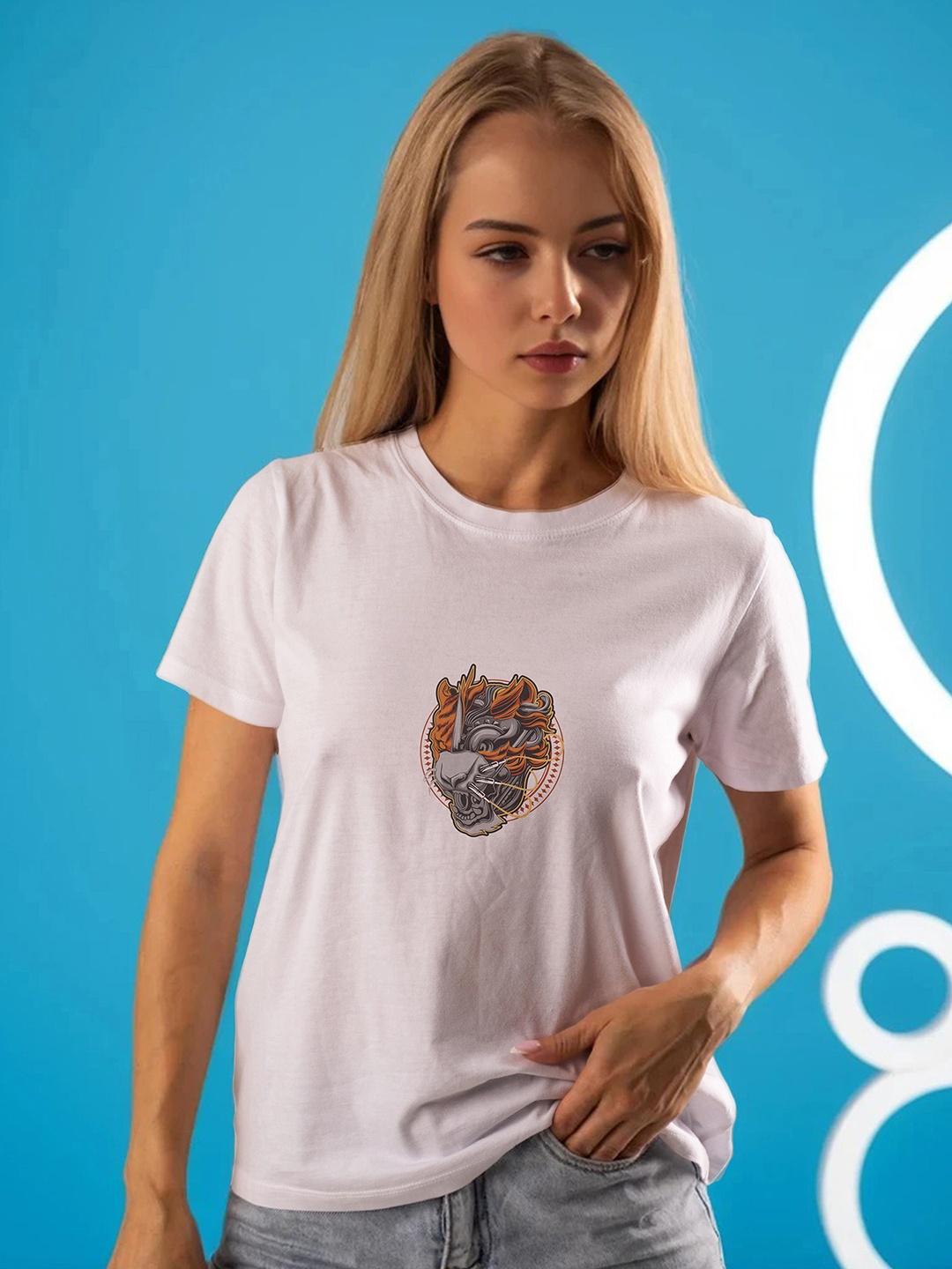 

Moda Rapido Women Graphic Printed Round Neck T-shirt, White