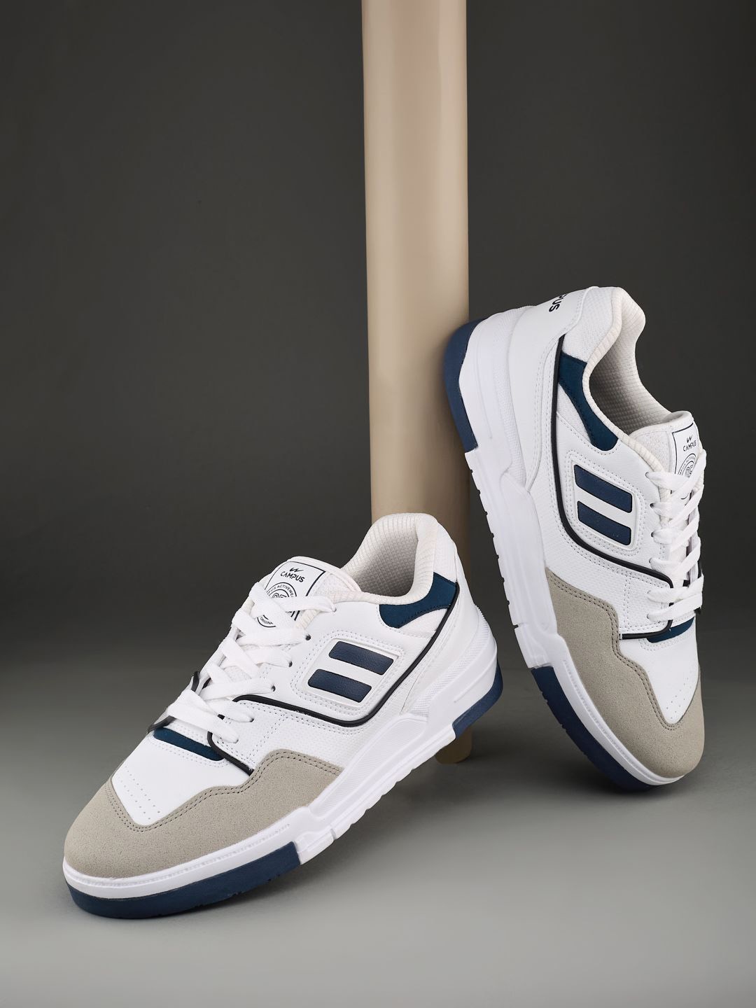 

Campus Men Colourblocked PU Sneakers, White
