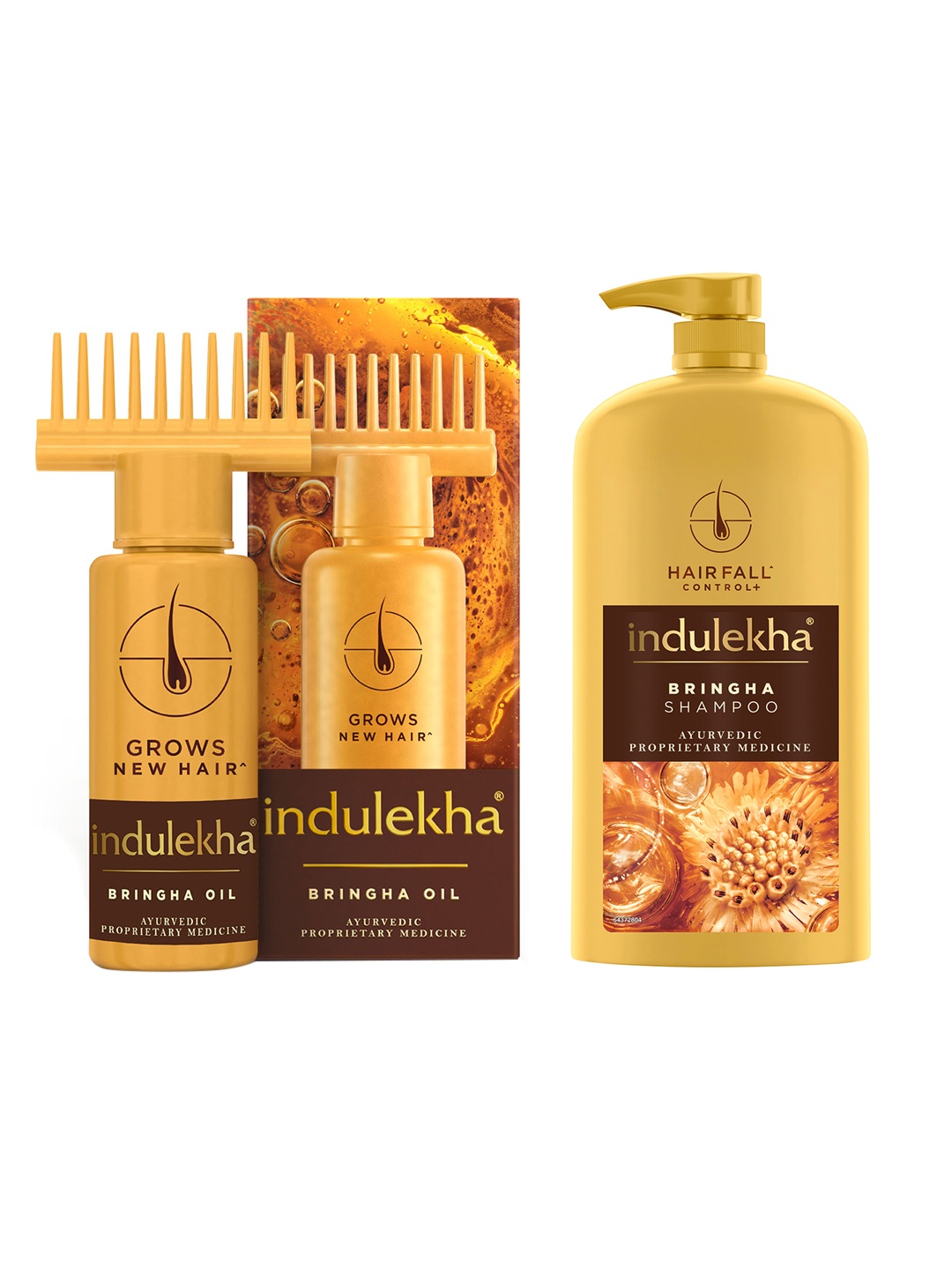 

Indulekha Set of Bringha Hair Oil - 100 ml & Bringha Shampoo - 1 L, Yellow