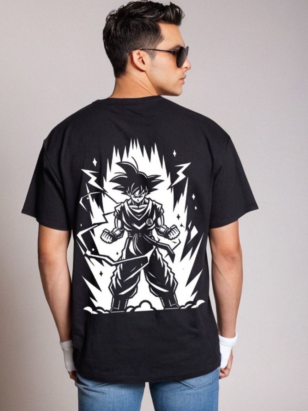 

Be Crazy Men Dragon Ball Z Graphic Printed Round Neck Cotton T-shirt, Black