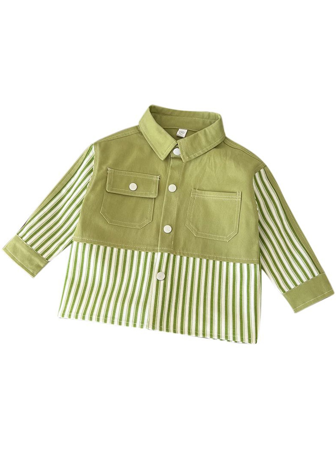 

StyleCast x Revolte Boys Vertical Striped Cotton Casual Shirt, Green