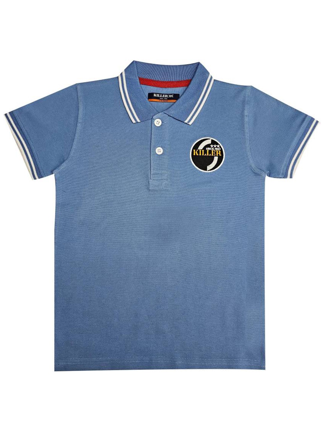 

Killer Boys Solid Polo Collar Cotton T-shirt, Blue