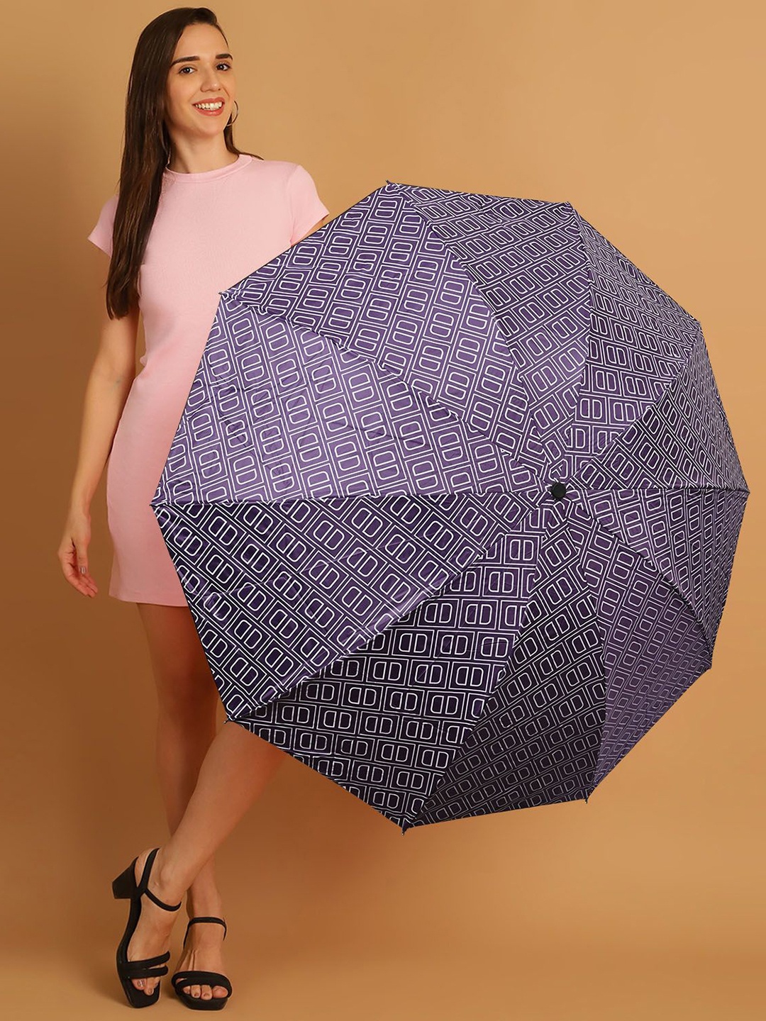 

LOOM LEGACY Manual 3 Fold Geometric Umbrellas, Purple