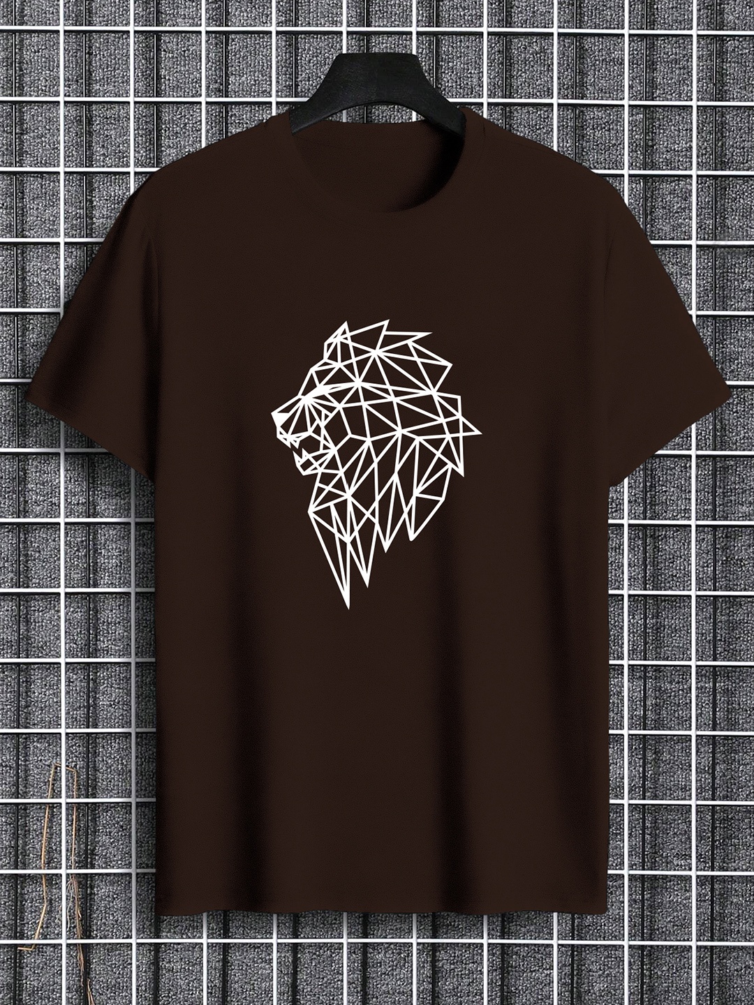 

TOGS & TERRE Men Graphic Printed Round Neck Cotton T-shirt, Brown
