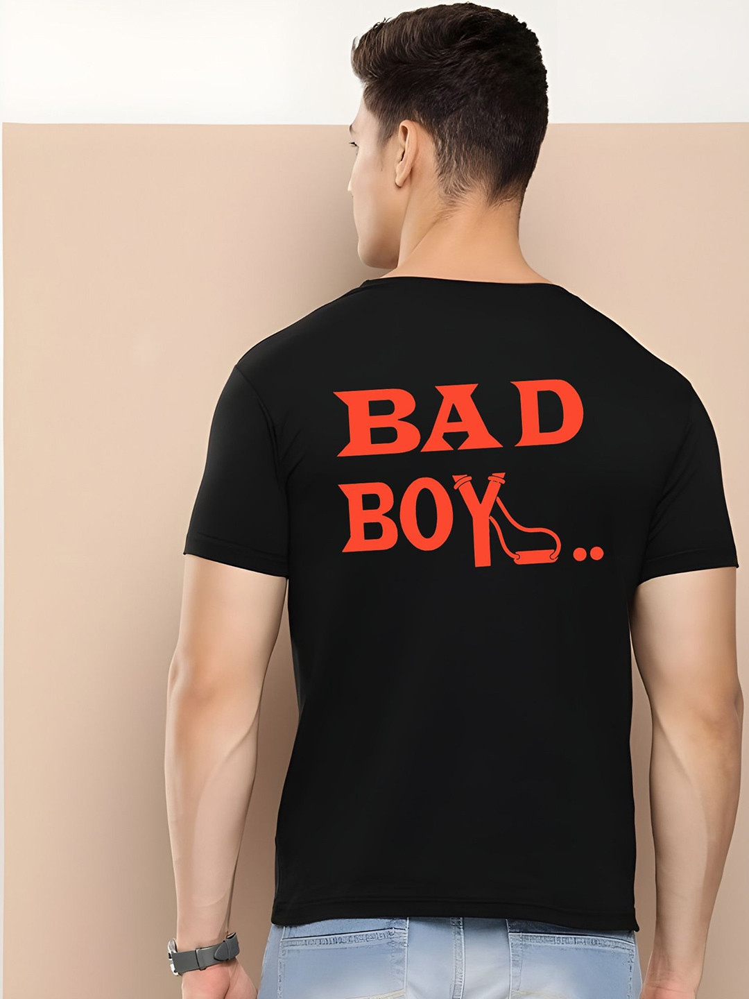 

THE BEETEL HOUSE Men Drop-Shoulder Sleeves T-shirt, Black