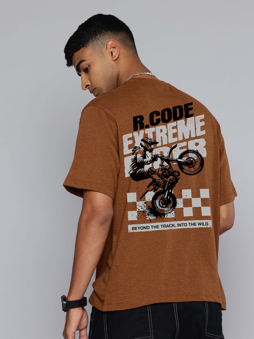 

R.Code by The Roadster Life Co. Men Printed T-shirt, Mustard