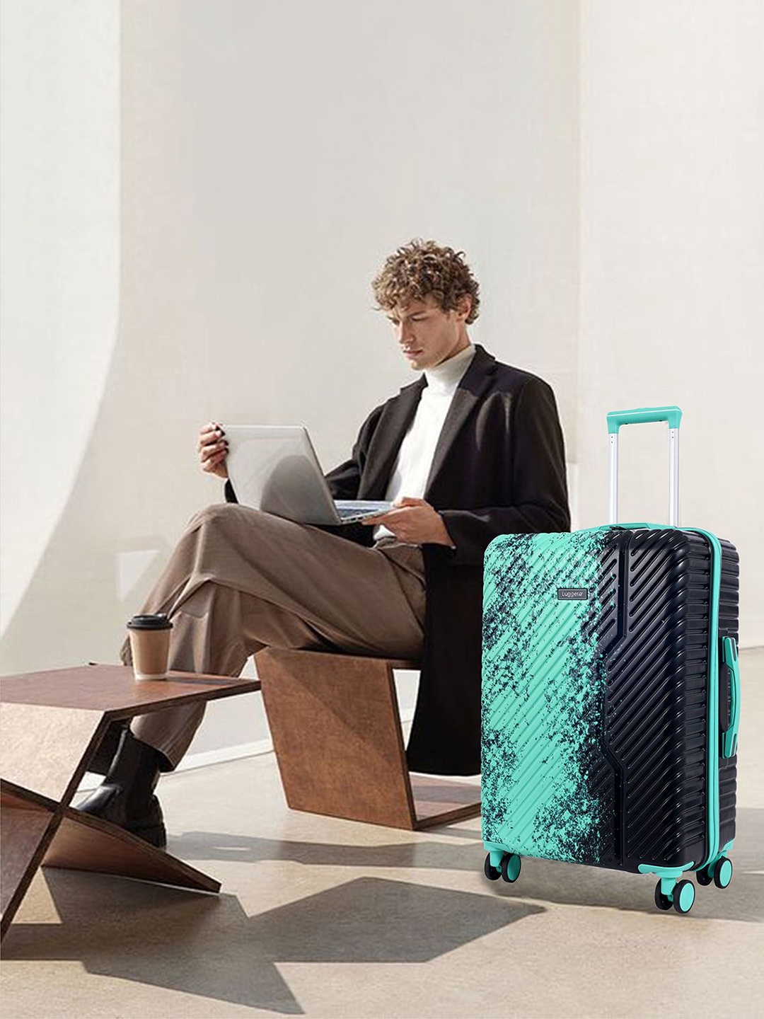 

Luggero Hard-Sided Cabin Trolley Bag, Green