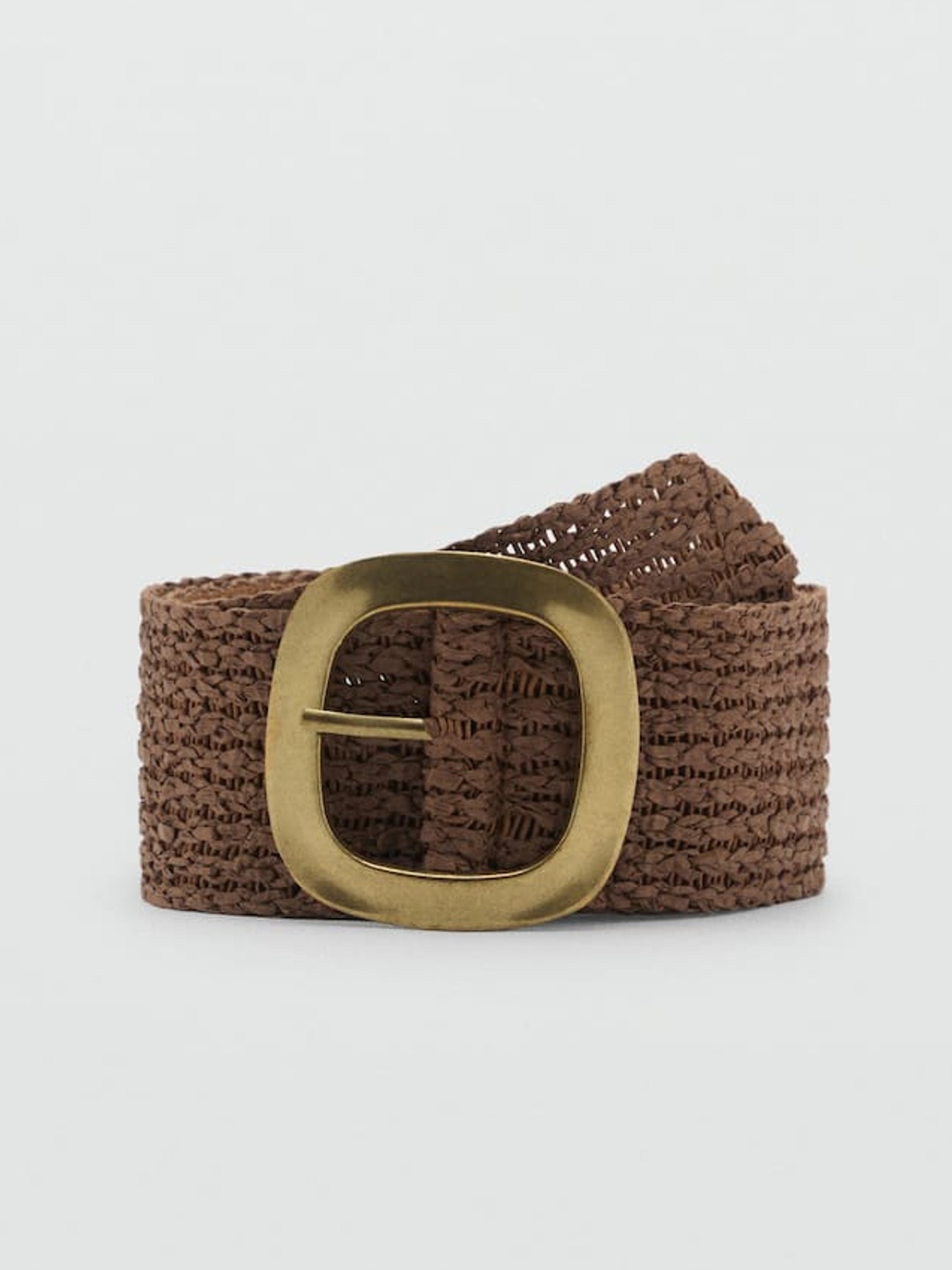 

MANGO Women Braided Belt, Brown