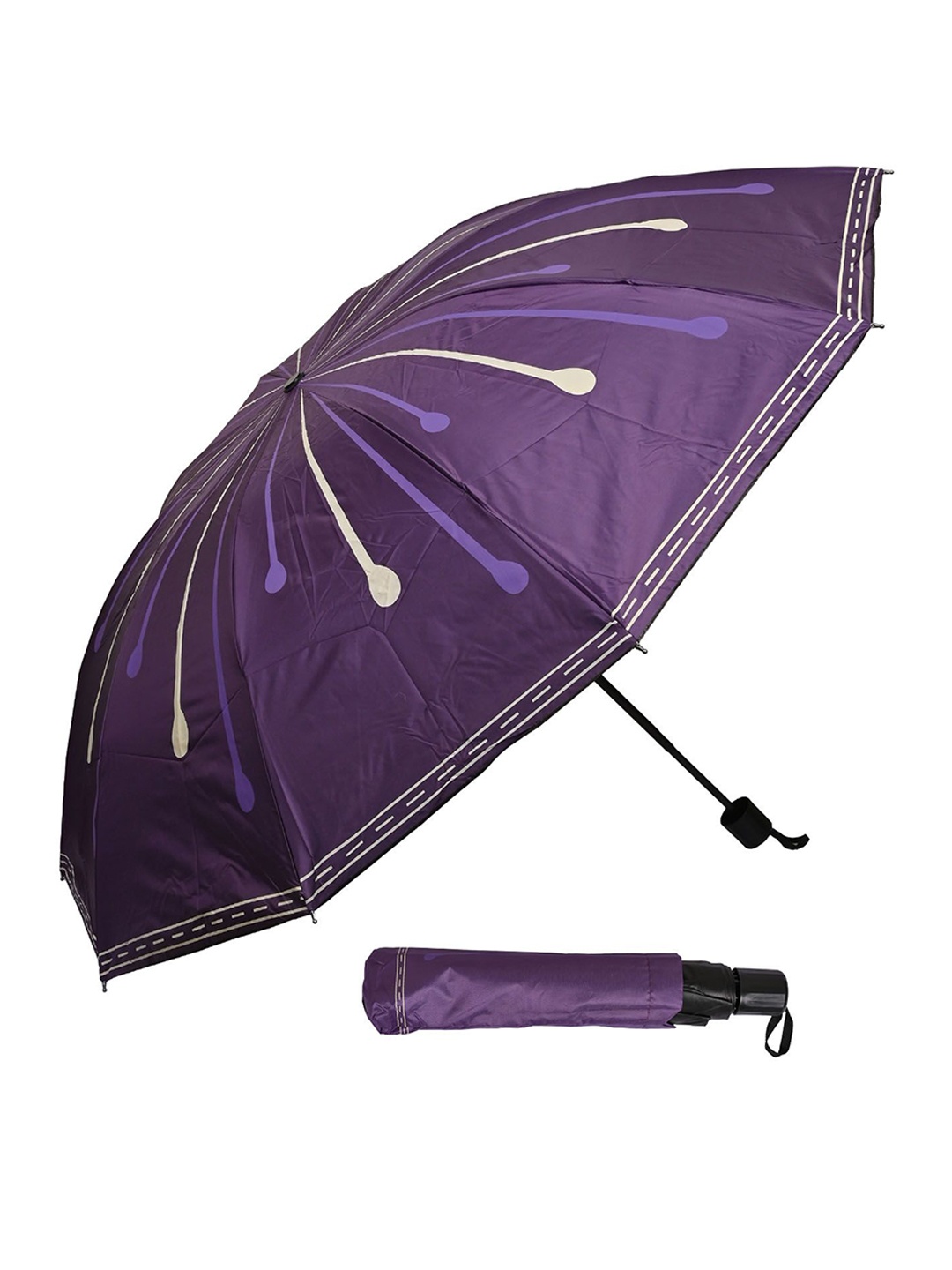 

LOOM LEGACY Manual 3 Fold Floral Umbrellas, Purple