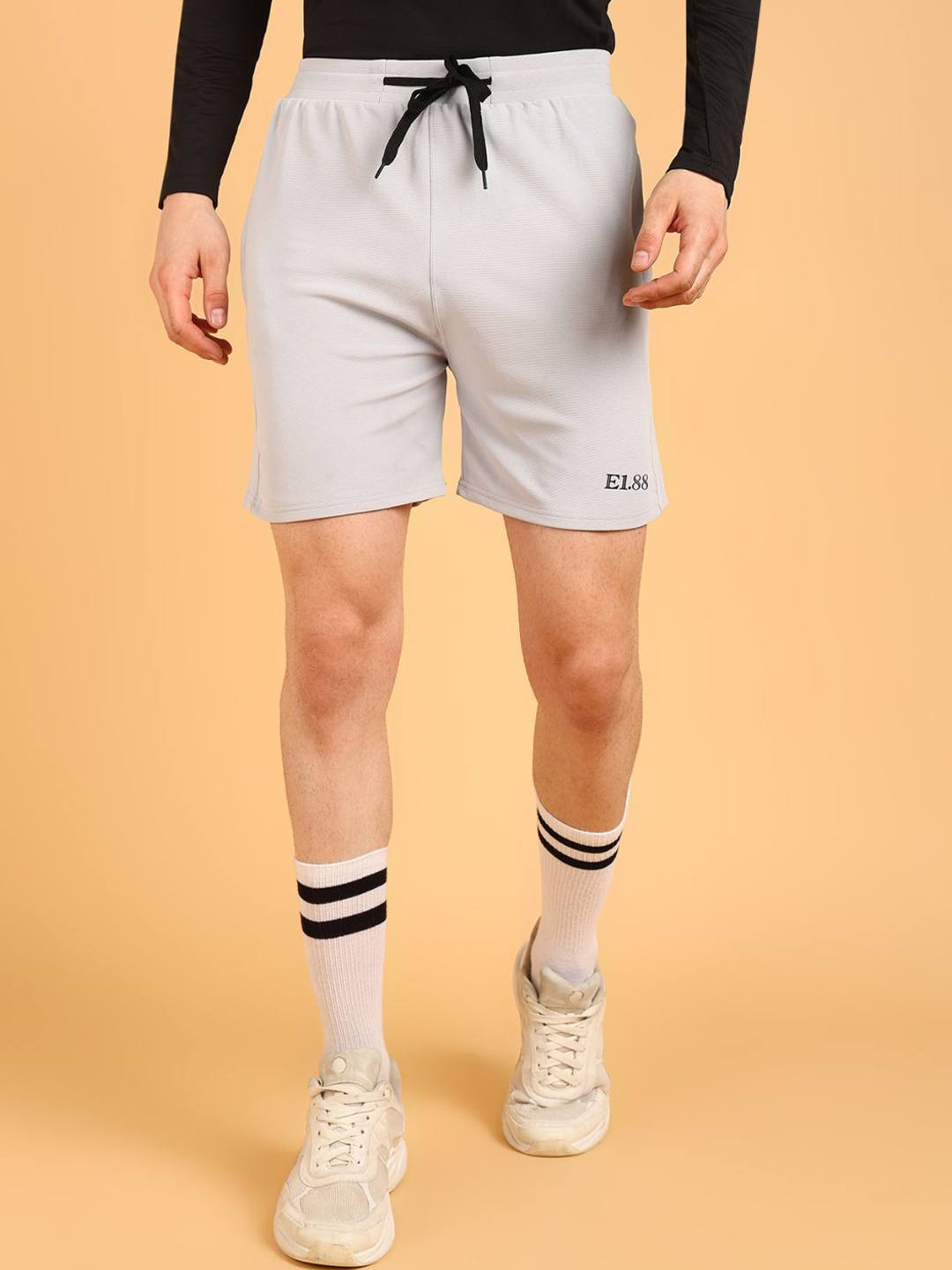 

E1.88 Men Loose Fit Dry Fit Training or Gym Sports Shorts, Grey