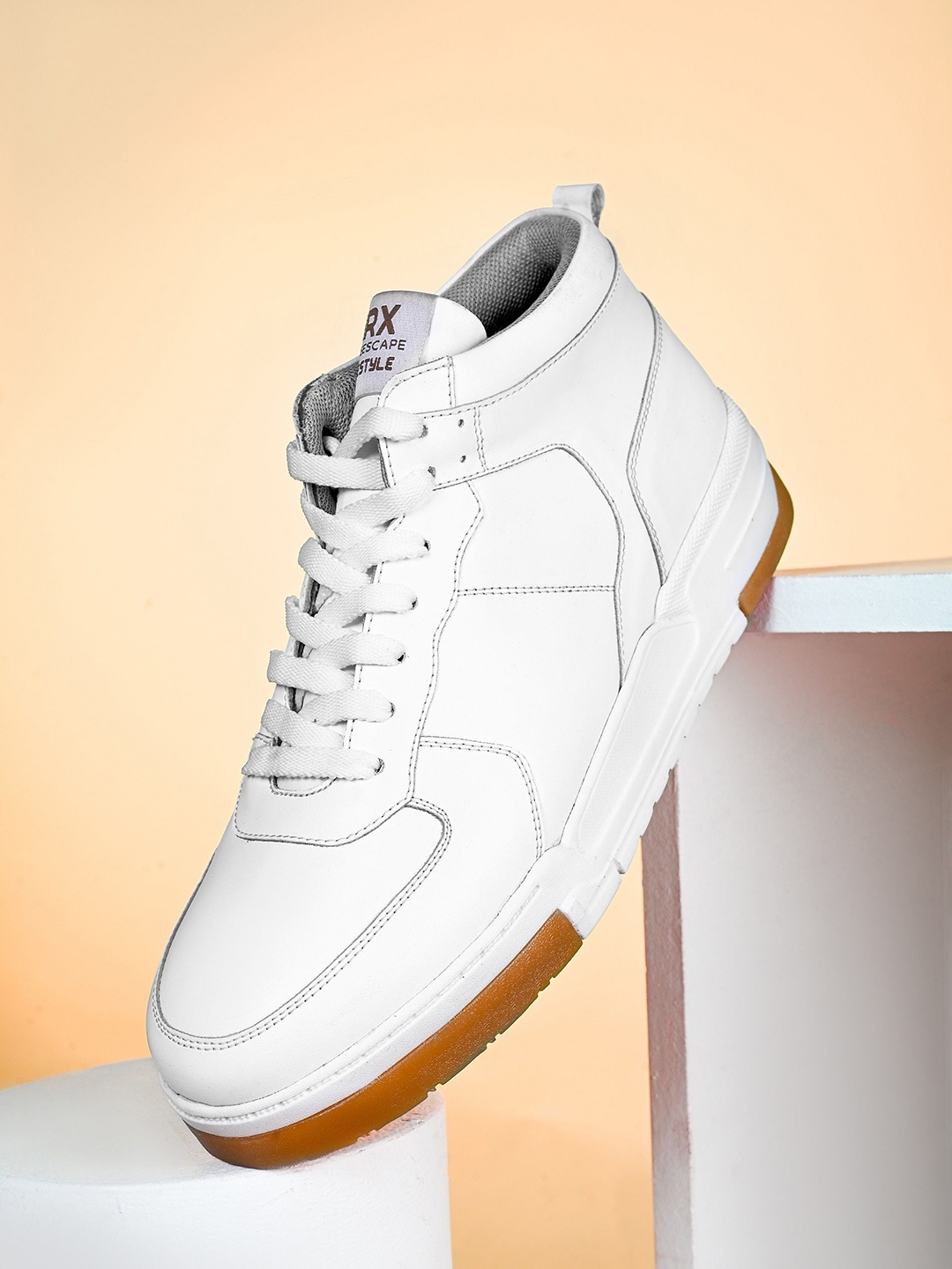 

HRX by Hrithik Roshan Men PU High-Top Sneakers, White