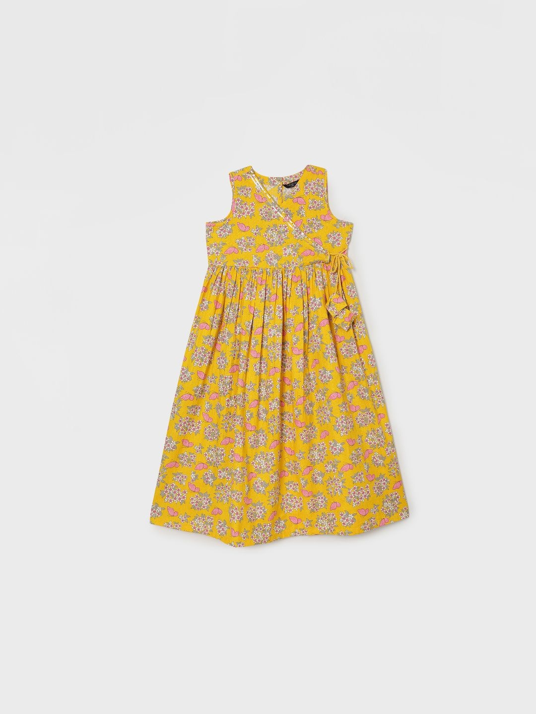

Melange by Lifestyle Girls Floral Printed Wrap Dress, Yellow