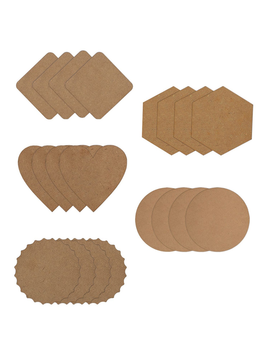 

Tinker Squad Pack Of 20 Pine Wooden DIY Coasters, Brown