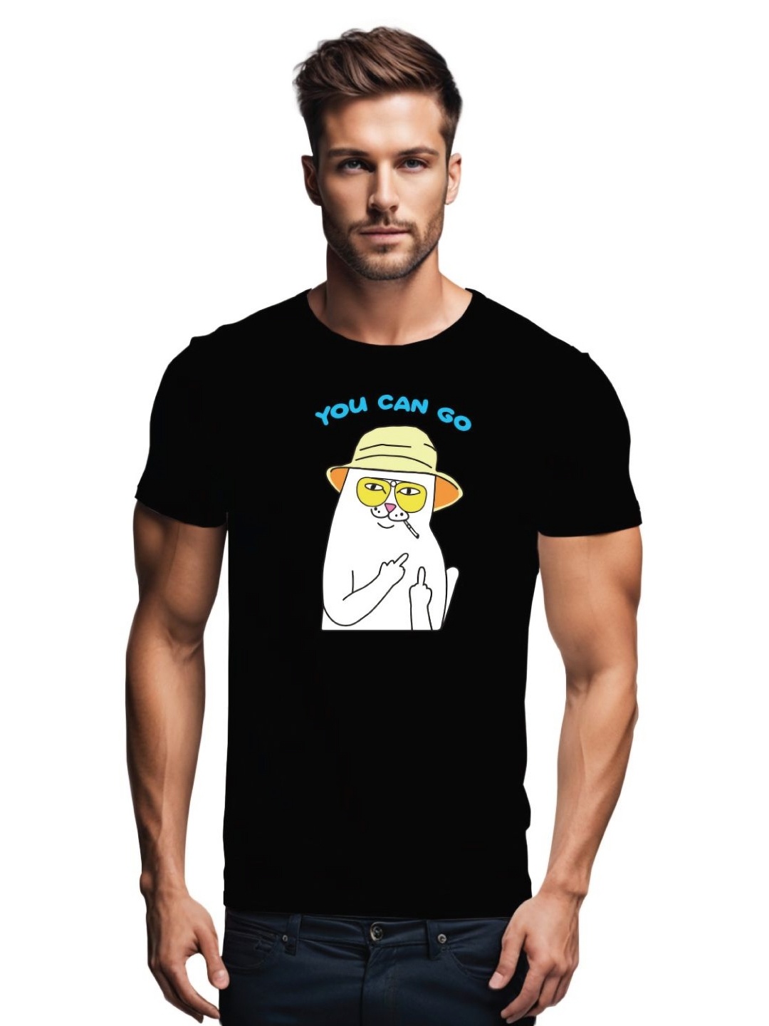 

Tantra Men Printed Applique T-shirt, Black