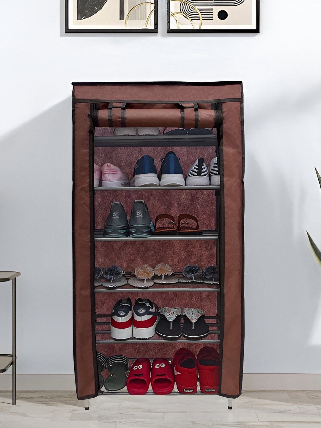 

Rmerchants Brown 6 Tiers CollapsibleWardrobe