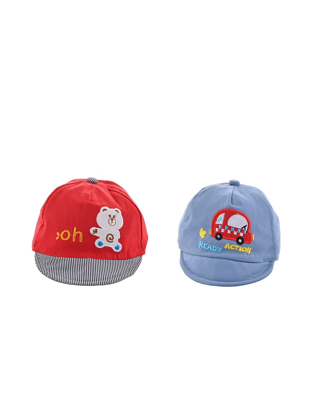 

SHOP FRENZY Kids Pack Of 2 Cotton Embroidered Baseball Cap, Blue