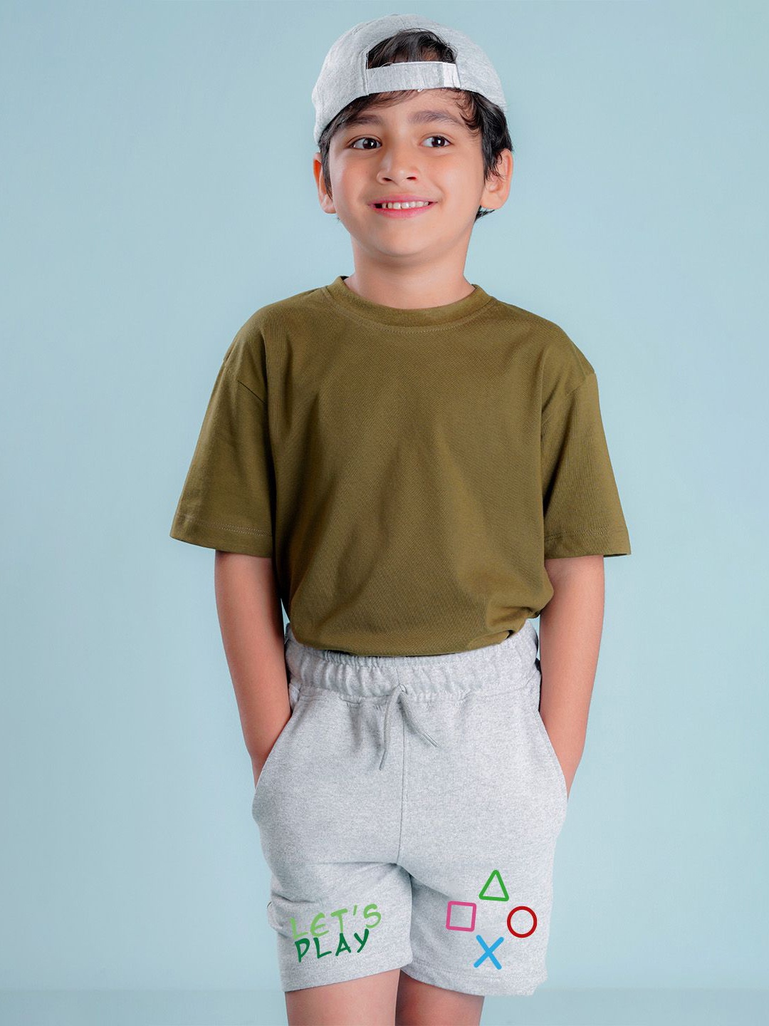

NUSYL Boys Printed Regular Fit Shorts, Grey
