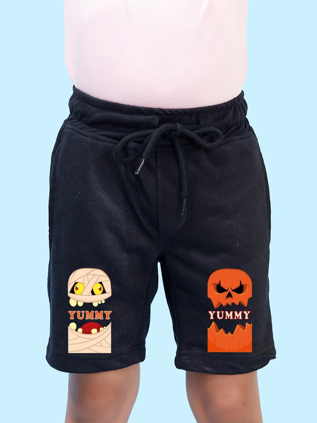 

NUSYL Boys Printed Regular Fit Mid-Rise Shorts, Black