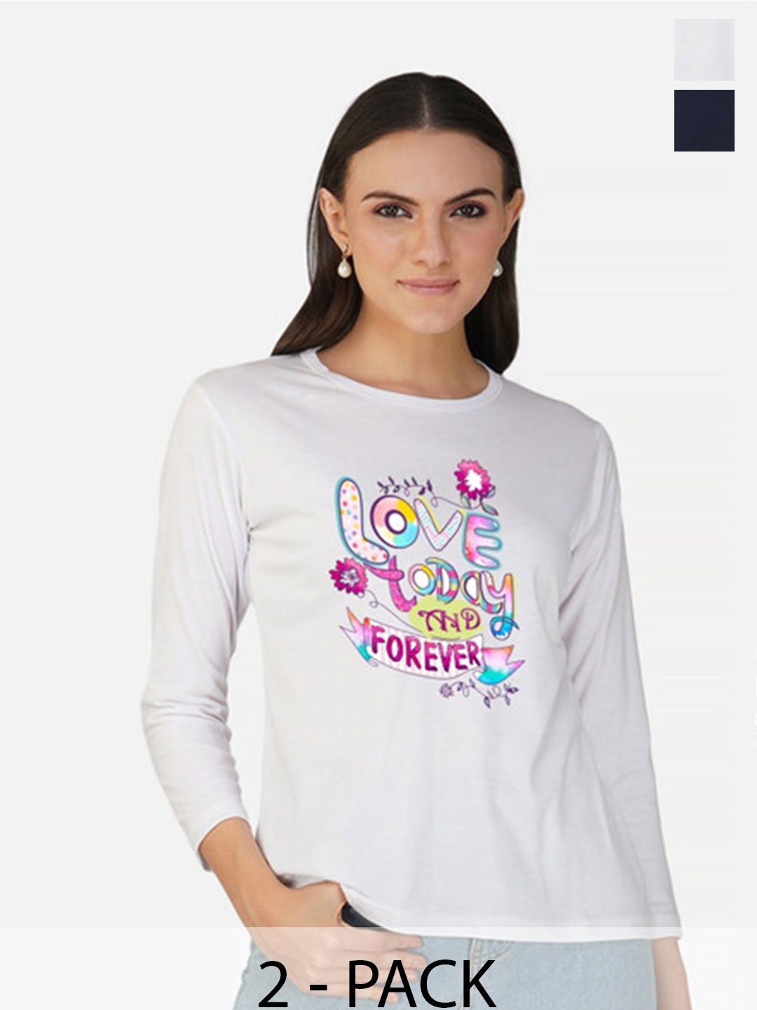 

Metronaut Women 2 Printed Bio Finish T-shirt, White