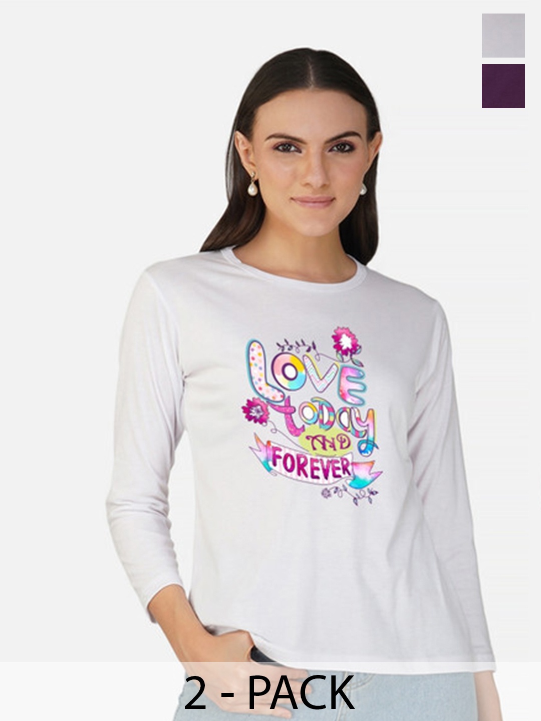 

Metronaut Women 2 Printed Bio Finish T-shirt, White