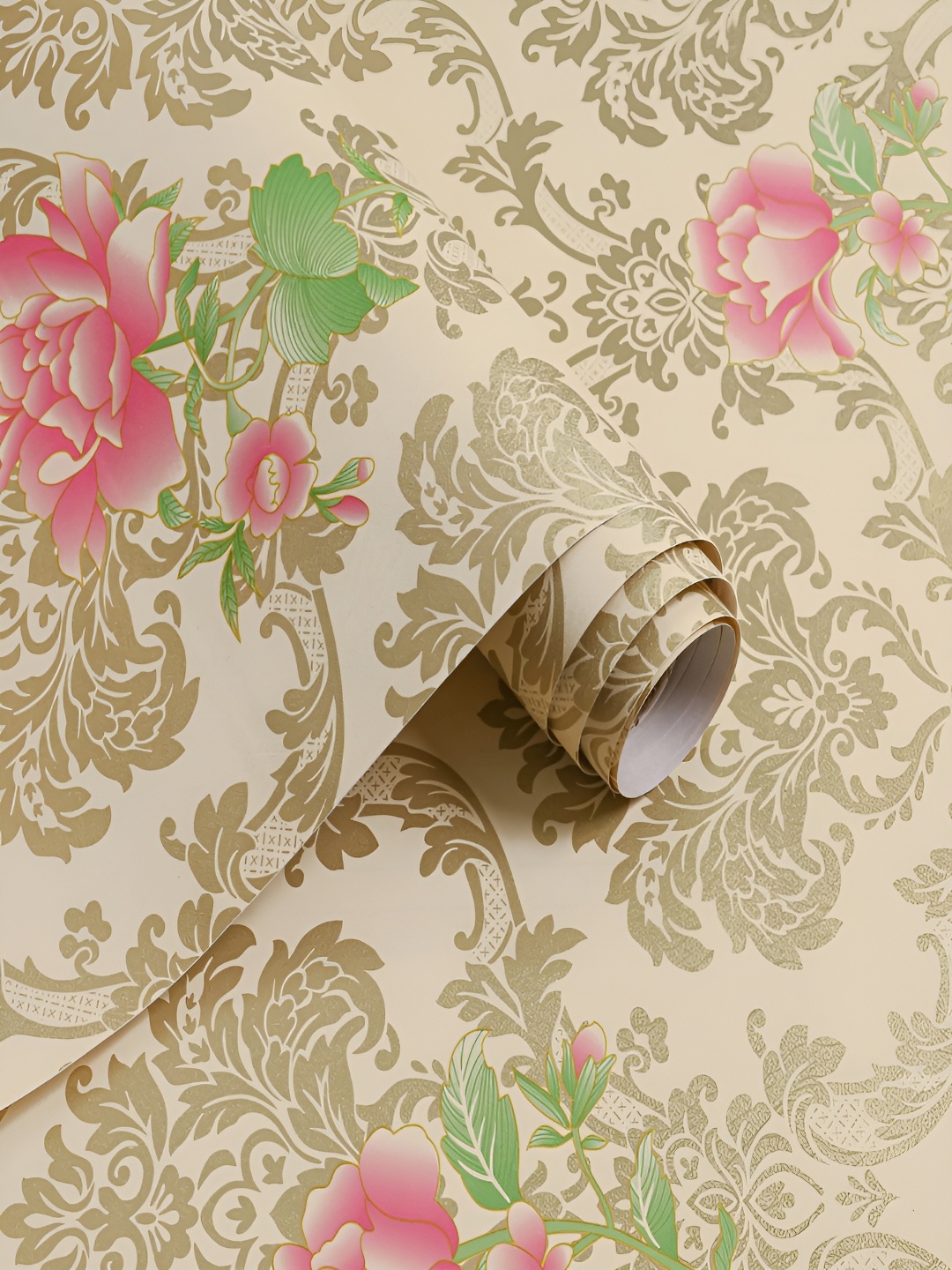 

HOMEMATES Brown & Pink Printed Waterproof Wall Sticker