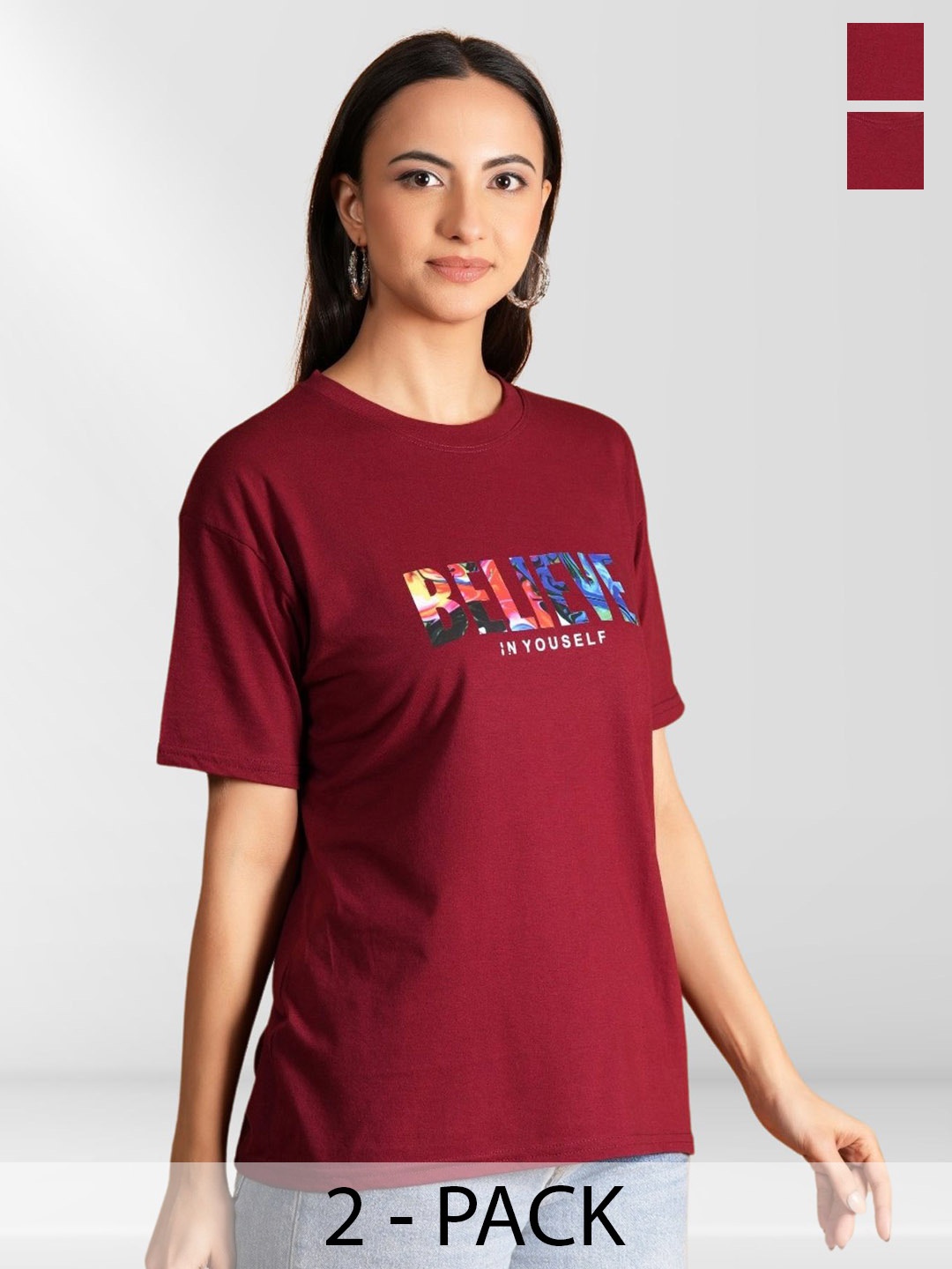 

BAESD Women Typography 2 Printed Pockets T-shirt, Multi