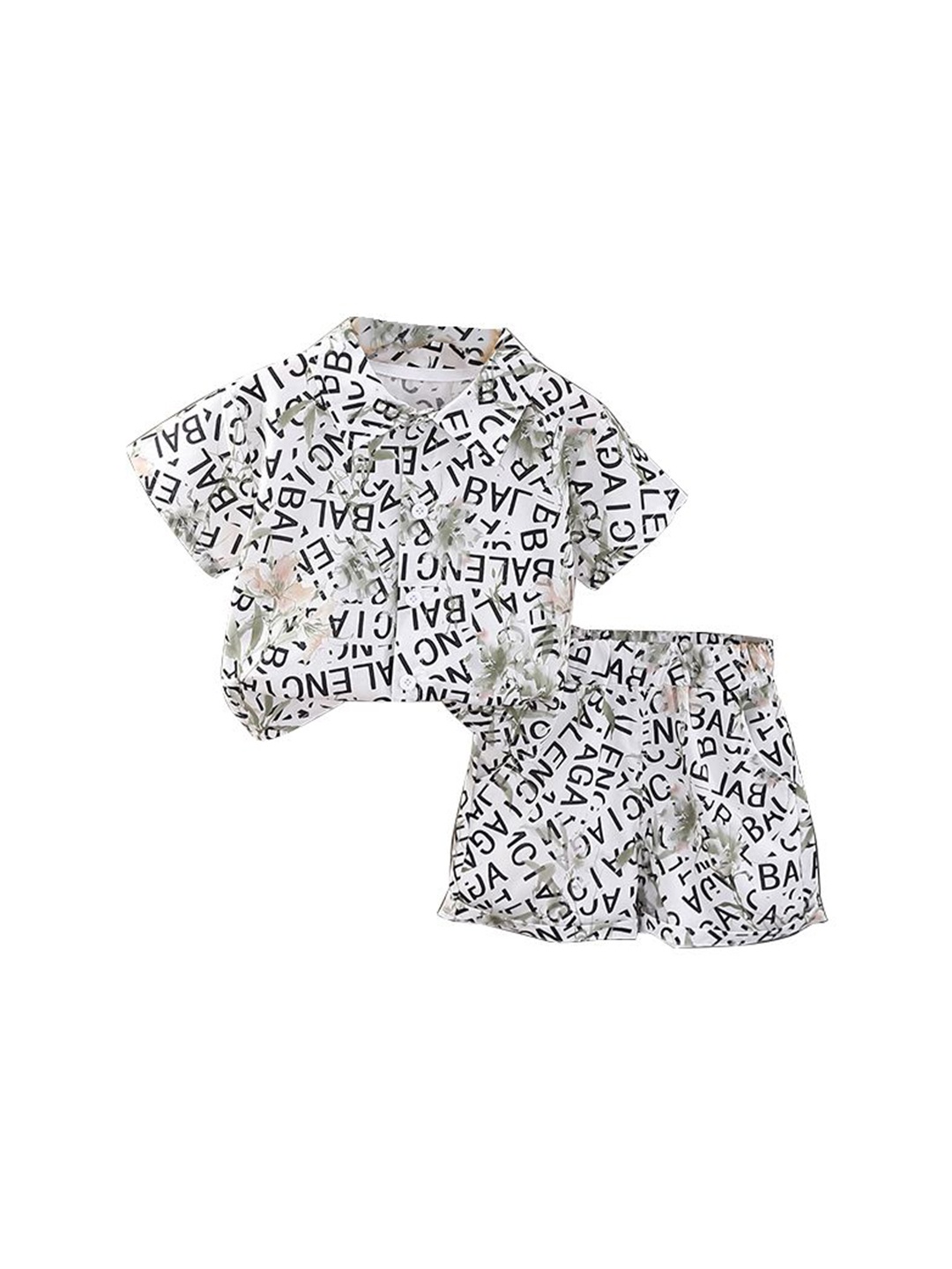 

StyleCast x Revolte Boys Printed Shirt Collar Shirt With Shorts, White