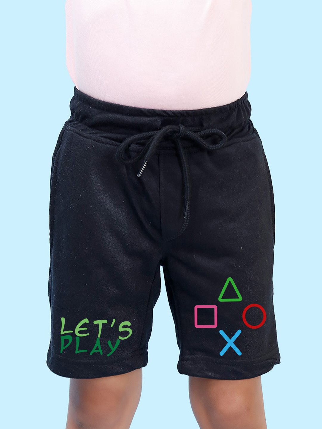 

NUSYL Boys Printed Cotton Shorts, Black