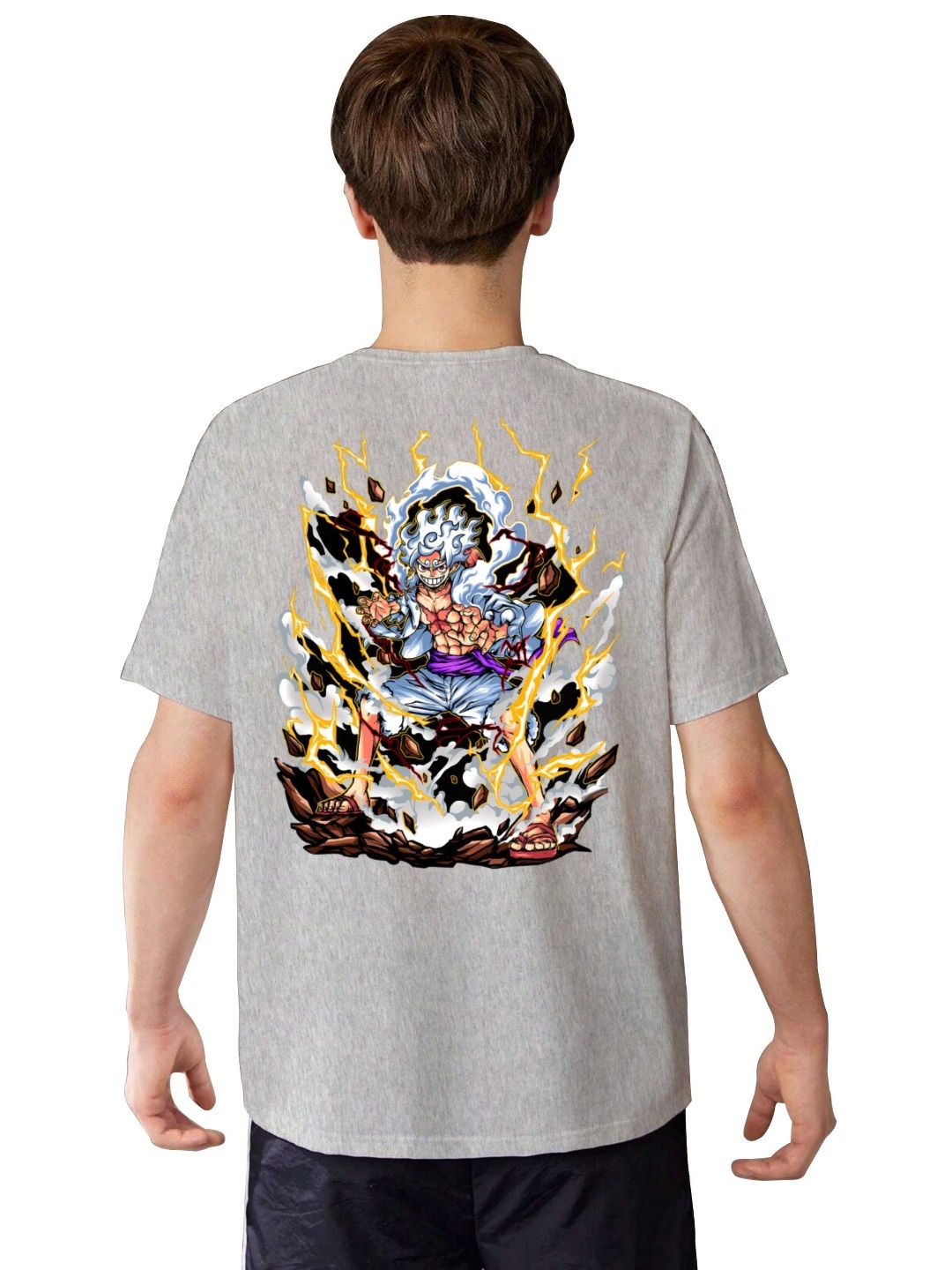 

LOCAVESTIR Boys Printed T-shirt, Grey