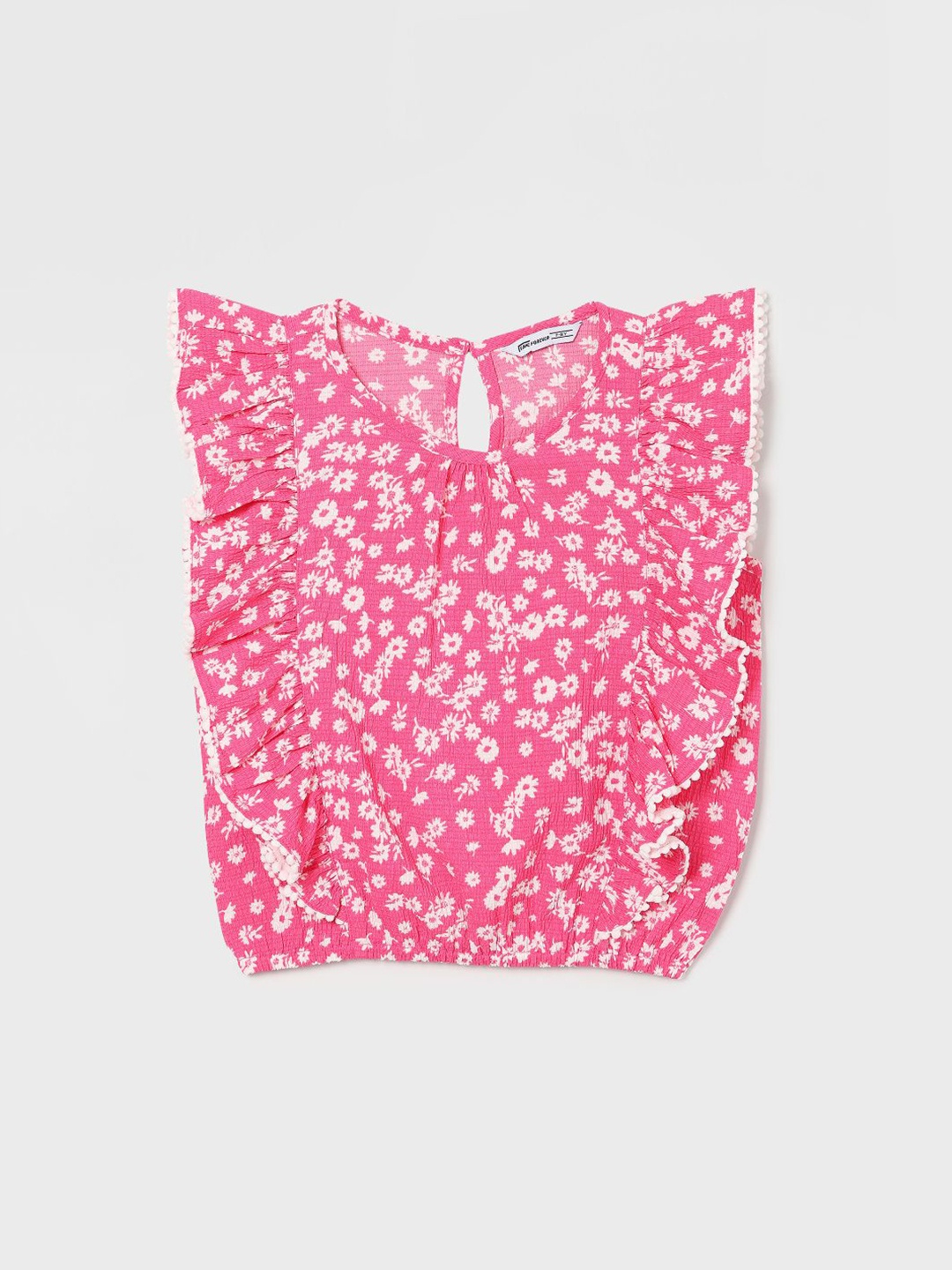 

Fame Forever by Lifestyle Girls Floral Print Flutter Sleeve Top, Pink