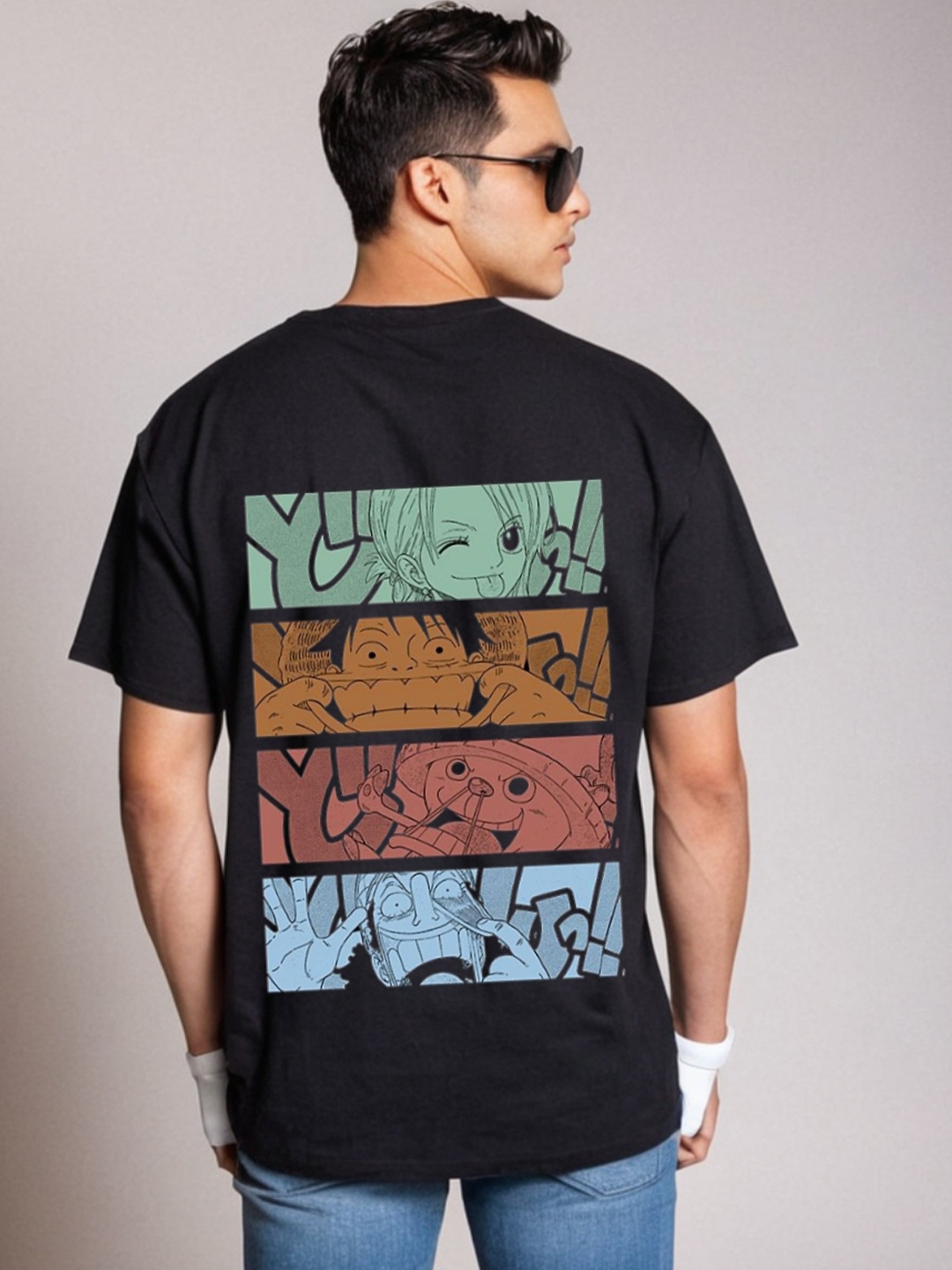 

Be Crazy Men Graphic Printed Round Neck Cotton T-shirt, Black