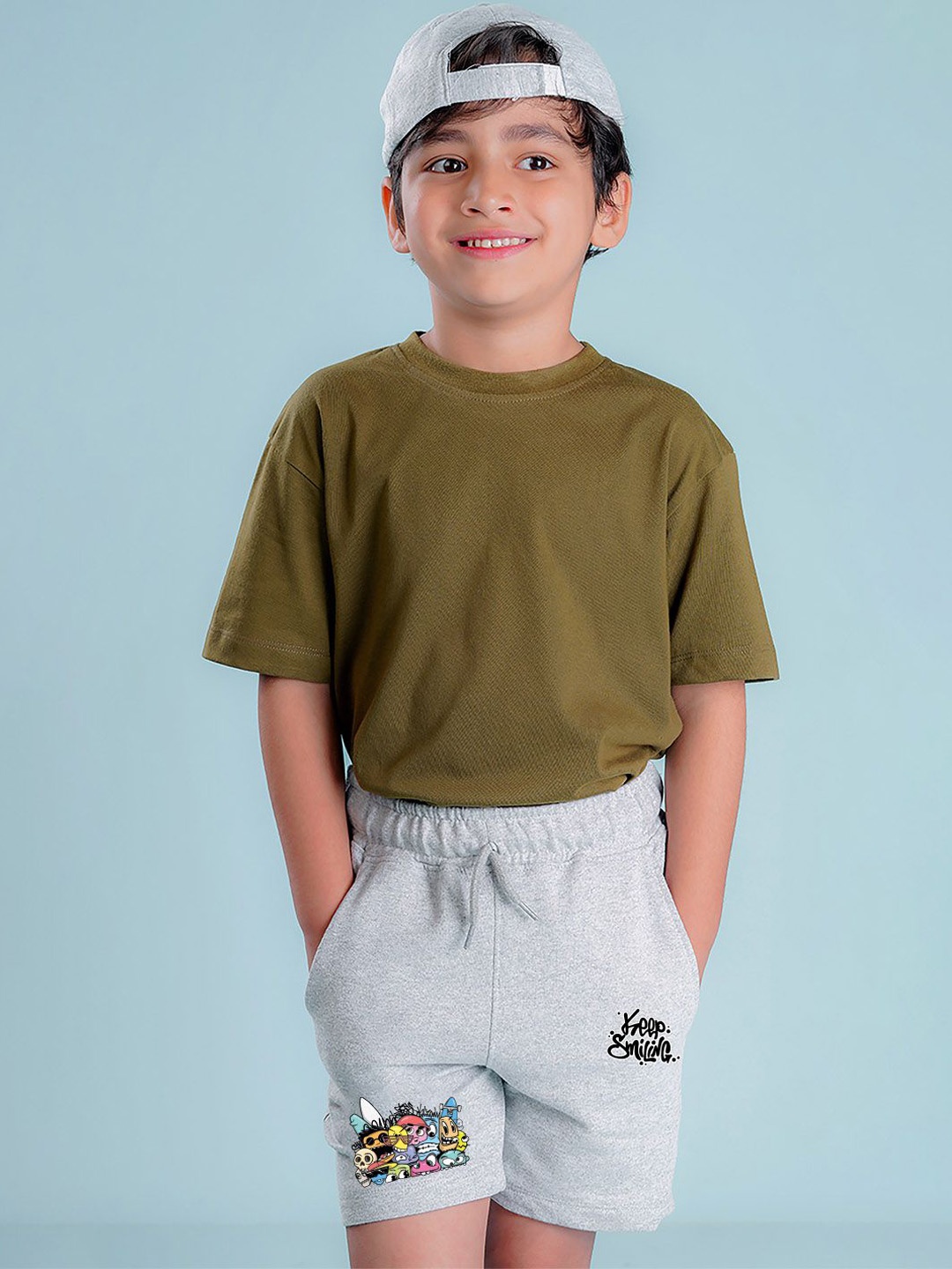 

NUSYL Boys Printed Shorts, Grey