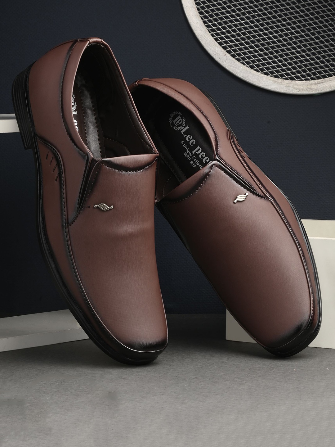 

LEEPEETER Men Formal Slip-On, Brown