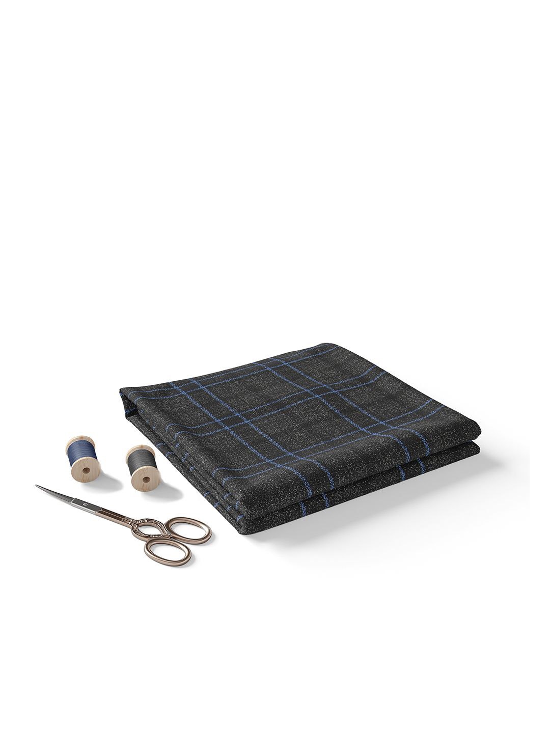 

Bigreams Men Unstitched Checked Suit Clothing Fabric, Grey