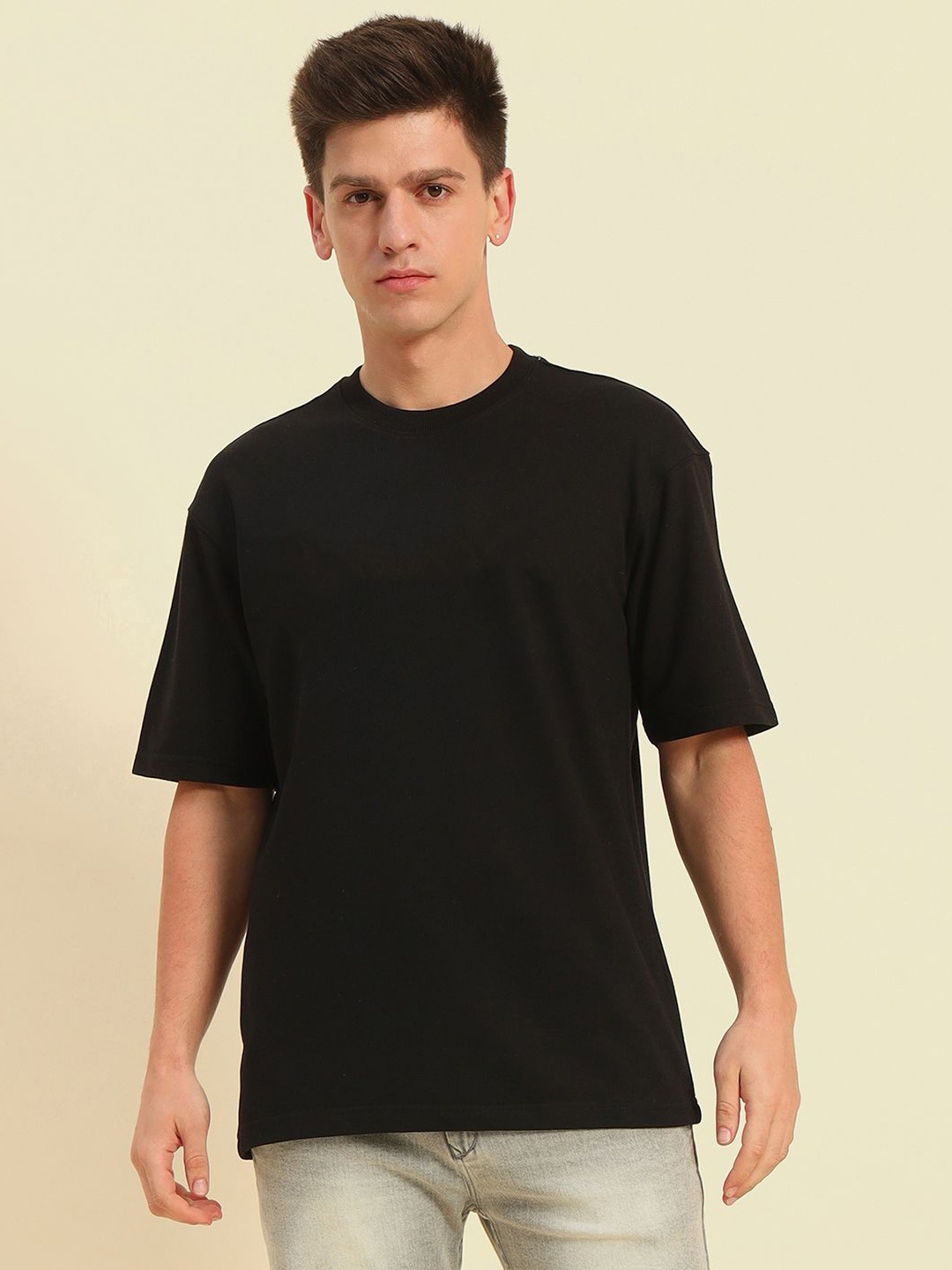 

Dogman Men Drop-Shoulder Sleeves Anti Odour T-shirt, Black