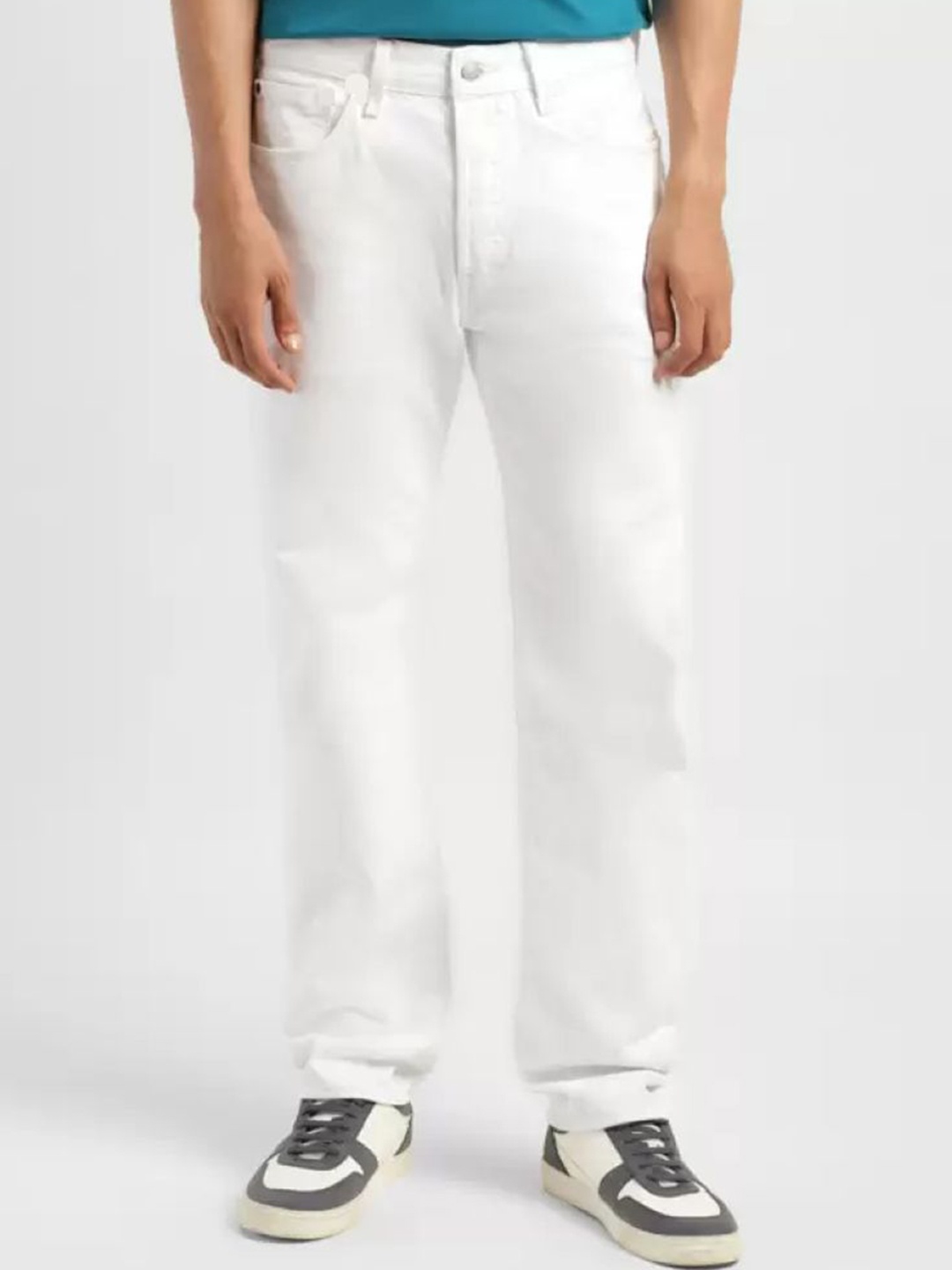 

COMFITS Men Classic Slim Fit Mid Rise Non Stretchable Jeans, White