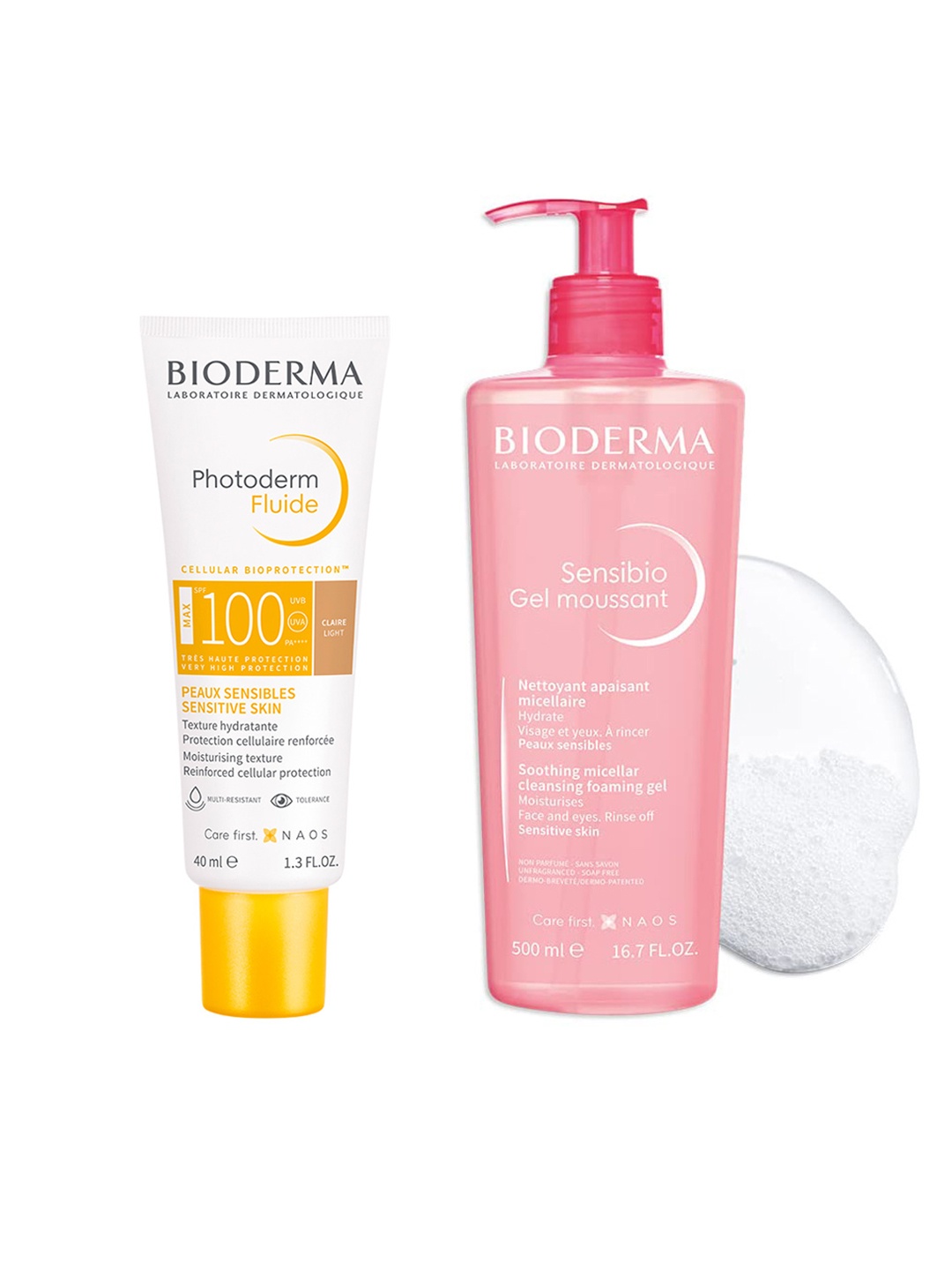 

Photoderm Set of Aquafluide SPF100+ Sunscreen 40ml & Sensibio Cleansing Gel Moussant 500ml, White
