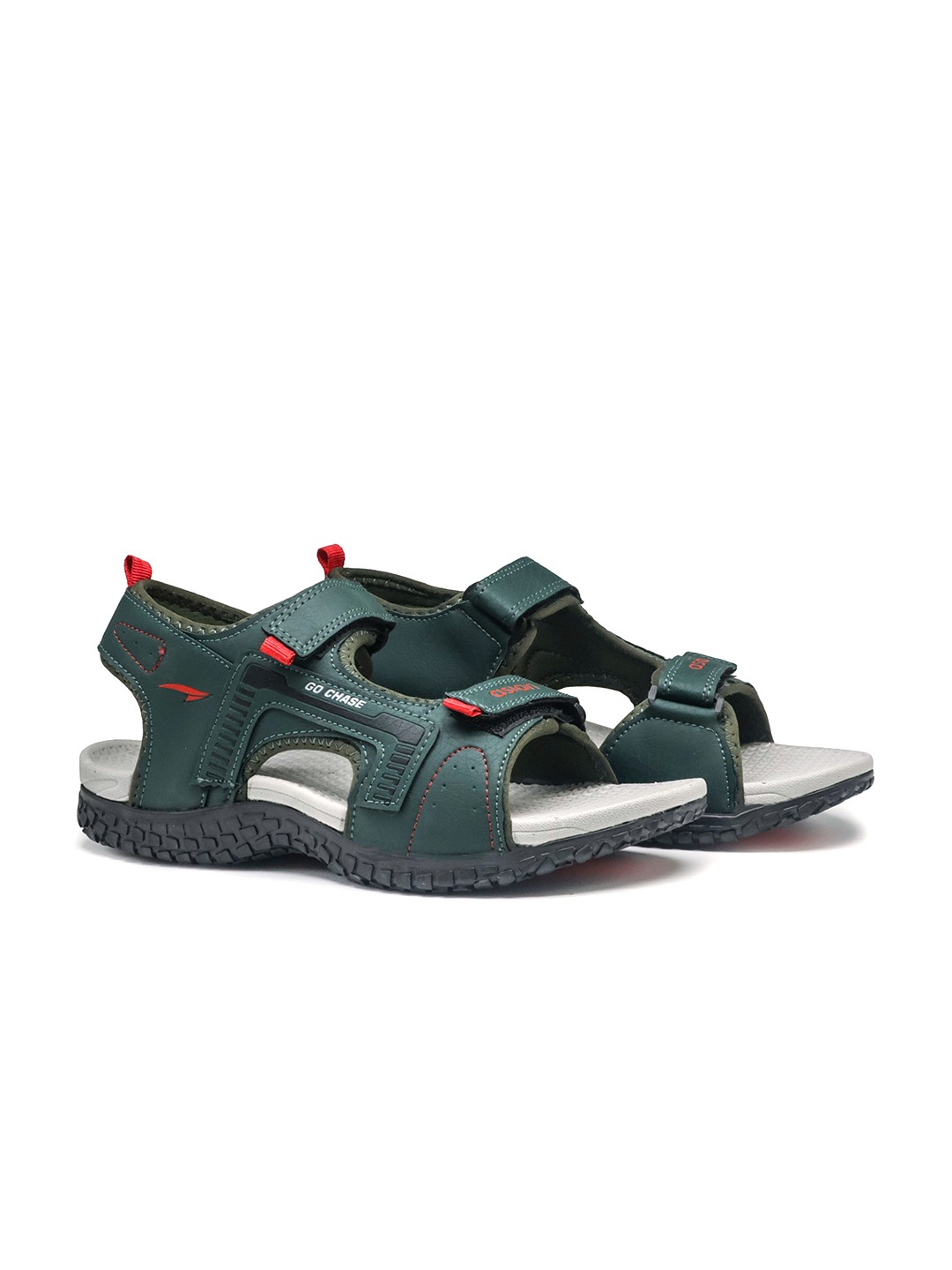 

ASIAN Men Textured Comfort Sandals, Green