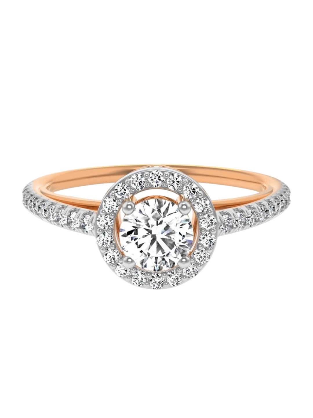 

Emori Halo Round Diamond Ring, Rose gold