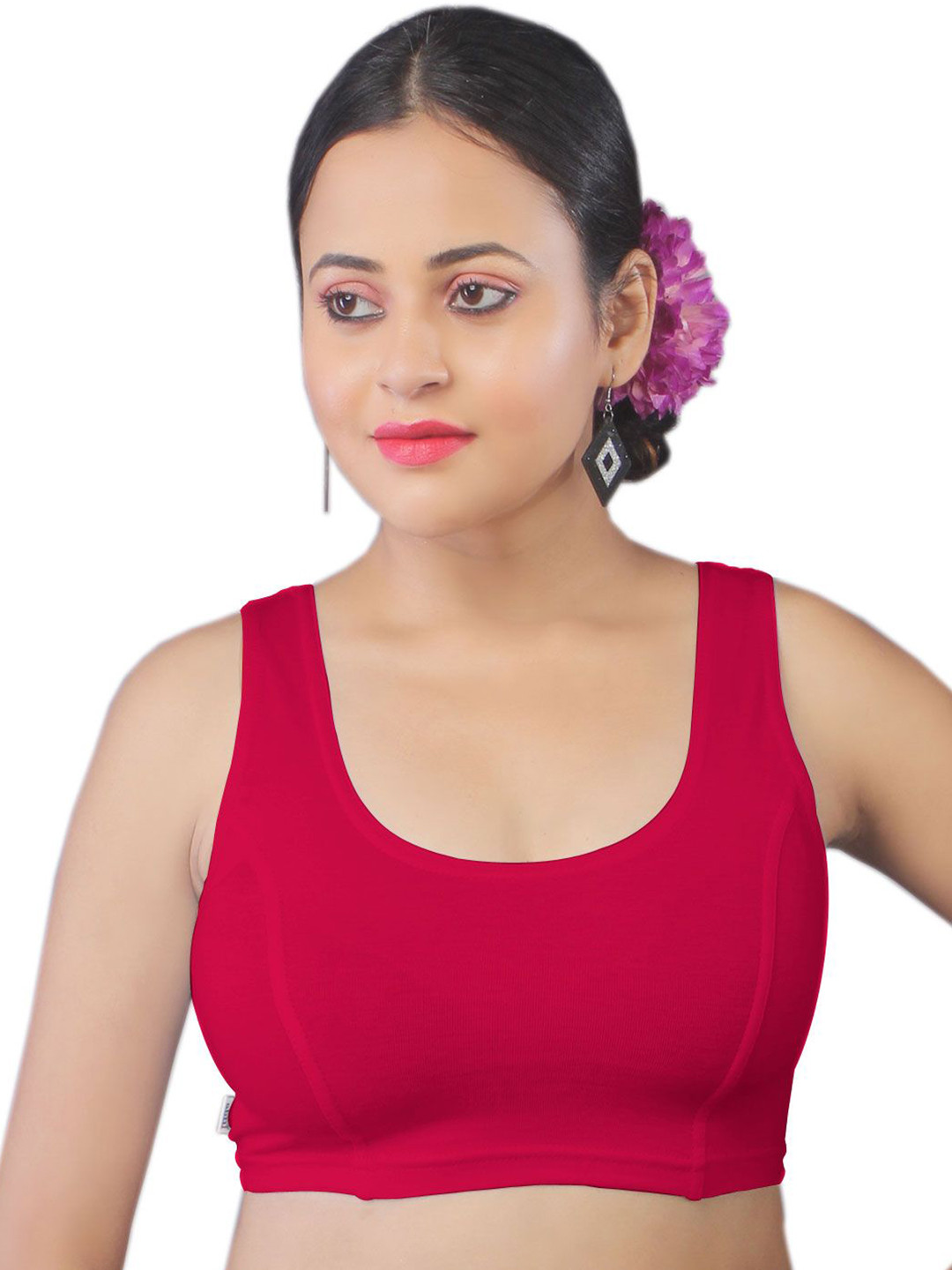 

Abhi Women U-Neck Sleeveless Saree Blouse, Pink
