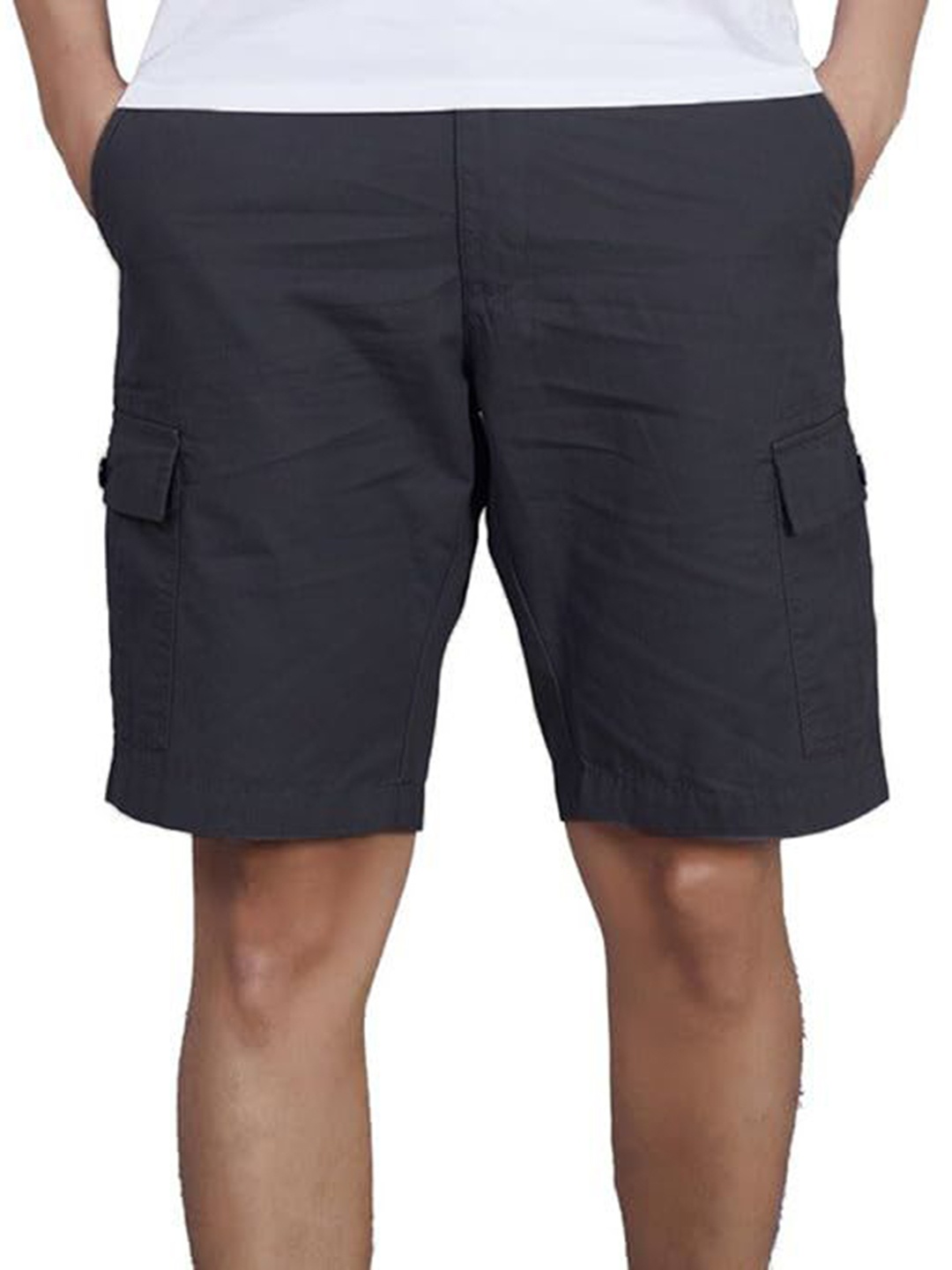 

BAESD Men Regular Fit High-Rise Cotton Cargo Shorts, Black