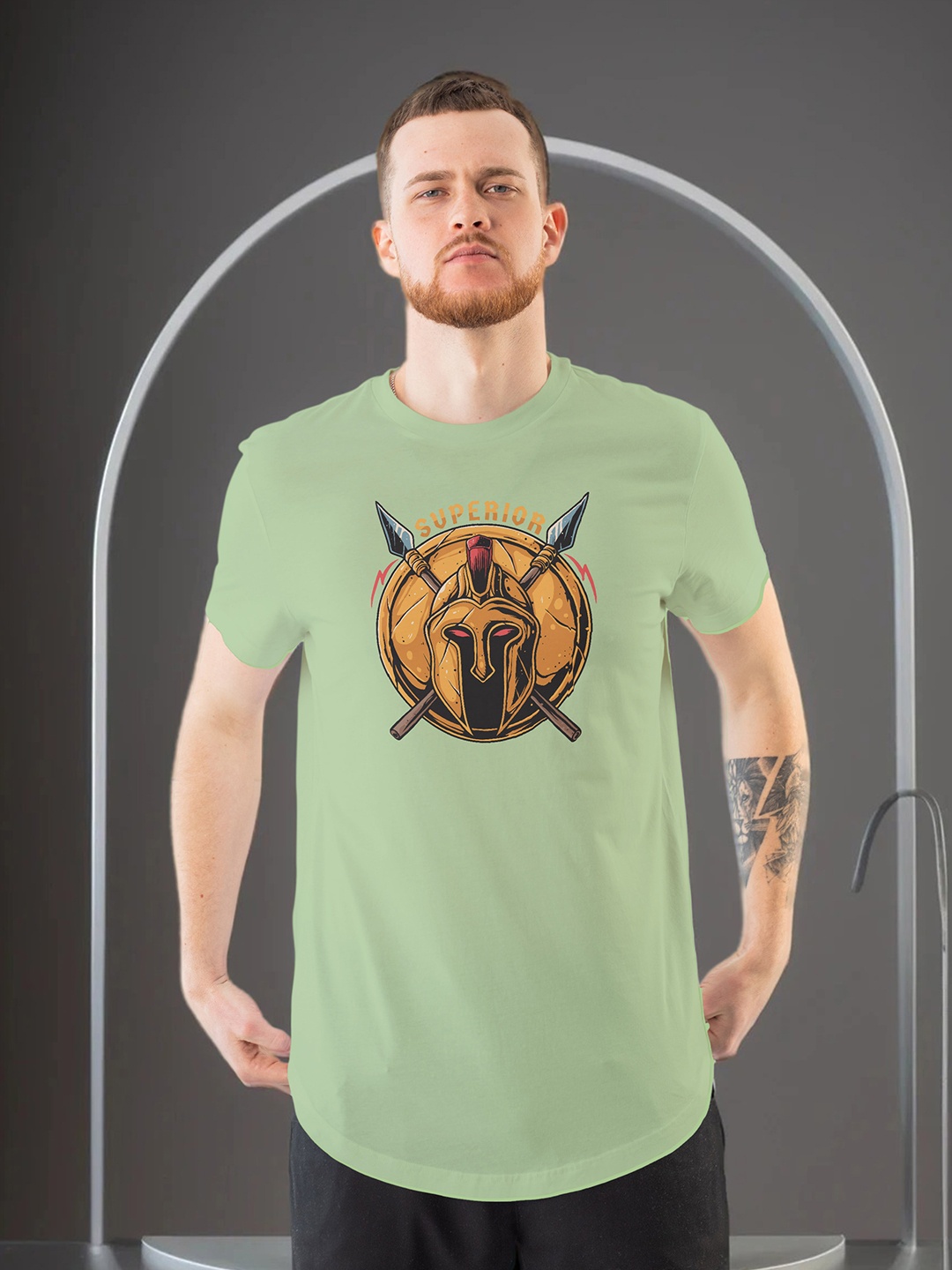 

Moda Rapido Men Graphic Printed Round Neck Regular Fit T-shirt, Sea green