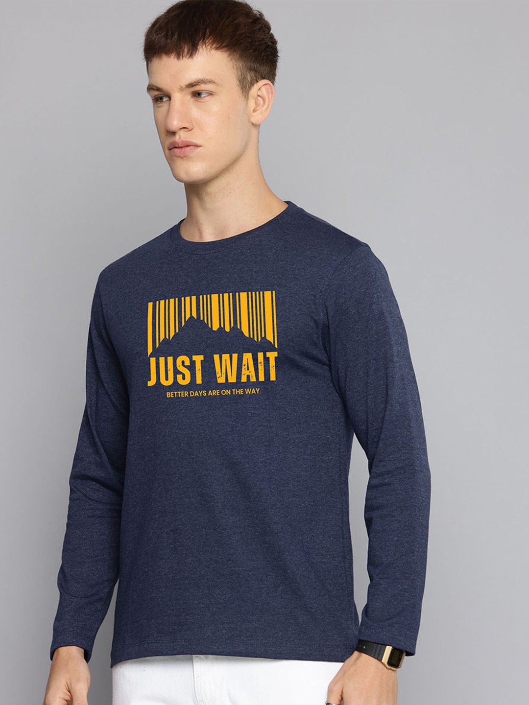 

R.Code by The Roadster Life Co. Men Printed T-shirt, Navy blue