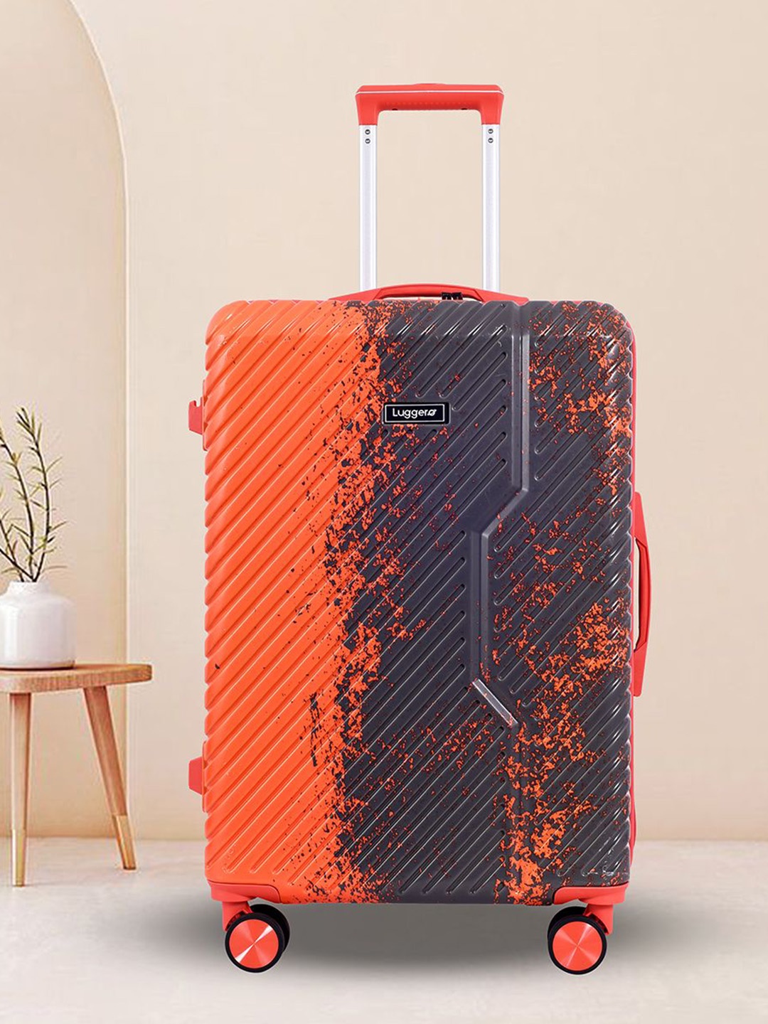 

Luggero Hard-Sided Medium Trolley Bag, Red