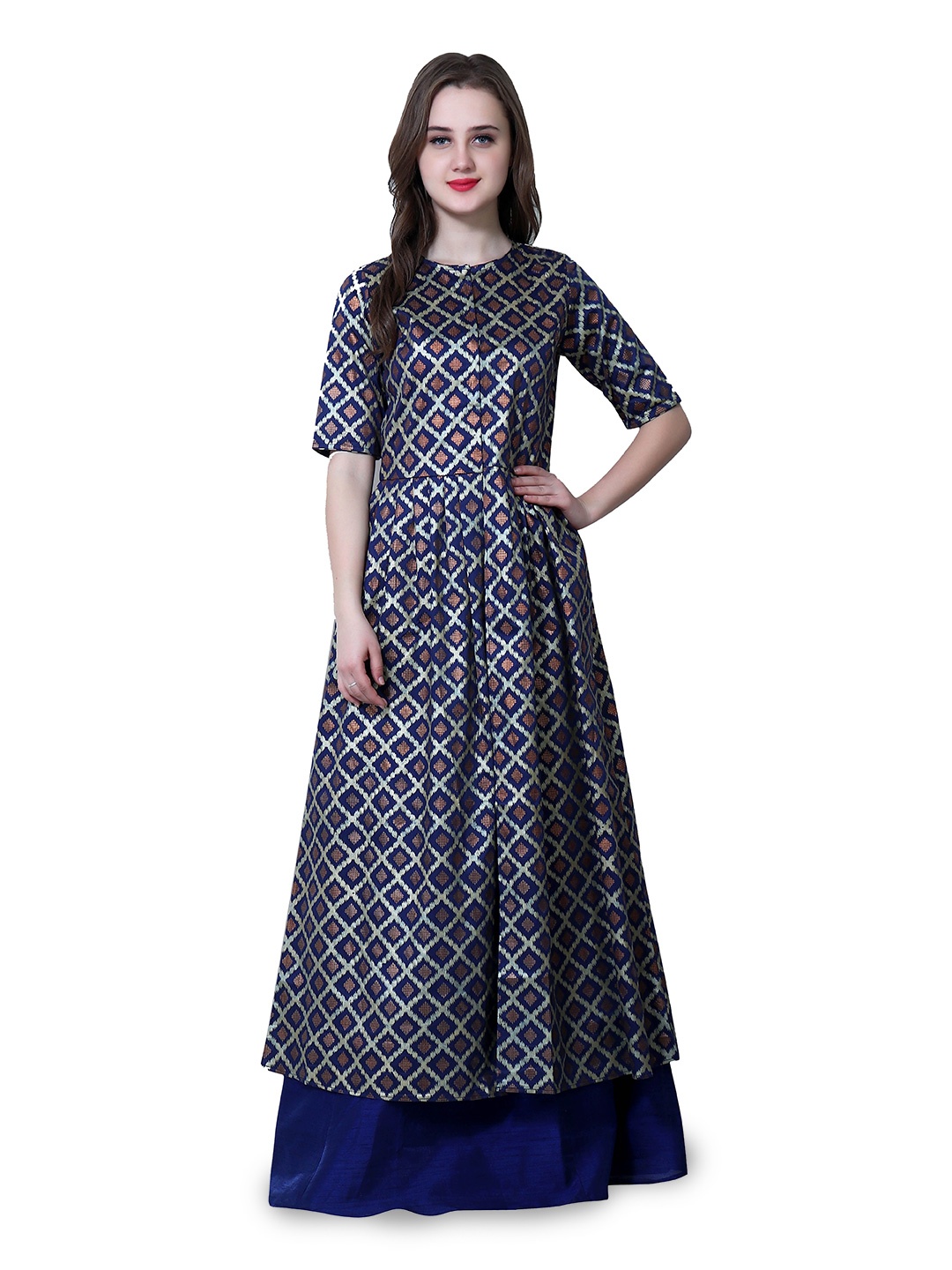 

DELIS Woven Design Lehenga & Choli, Navy blue