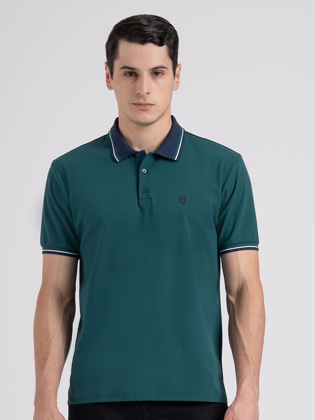 

Red Tape Men Polo Collar Applique T-shirt, Green