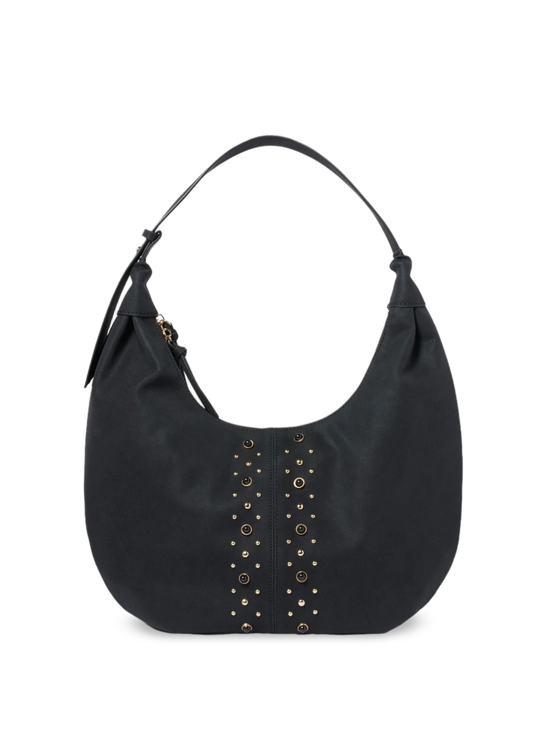 

Forever New Embellished PU Structured Hobo Bag, Black