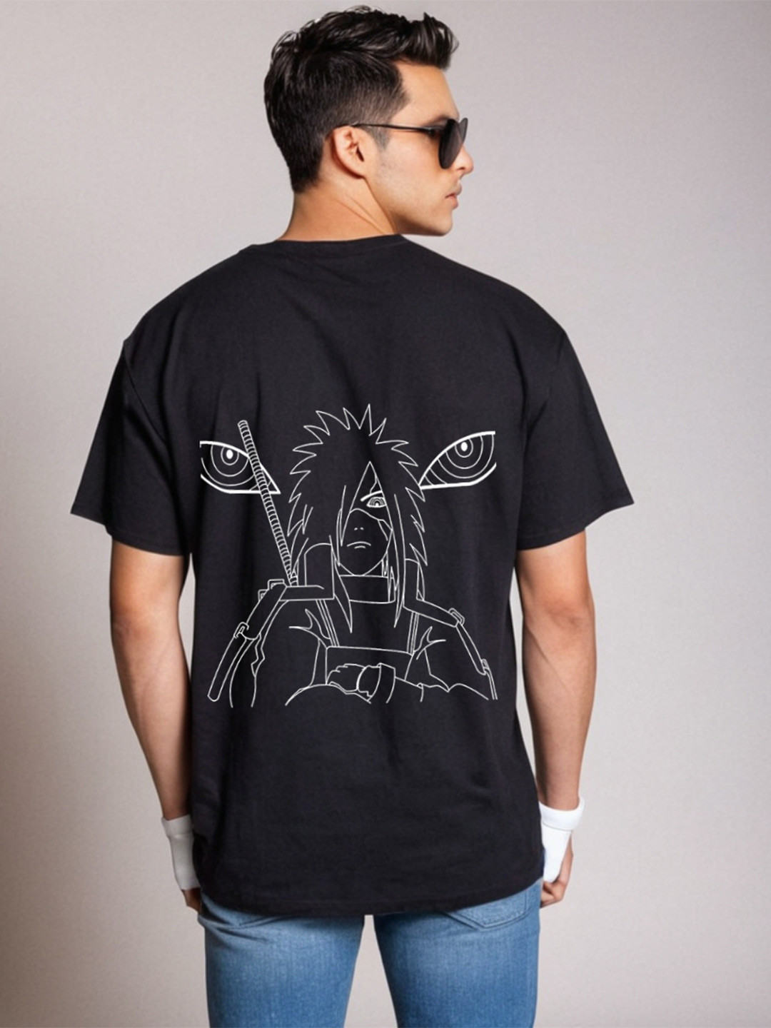 

Be Crazy Men Graphic Printed Round Neck Cotton T-shirt, Black