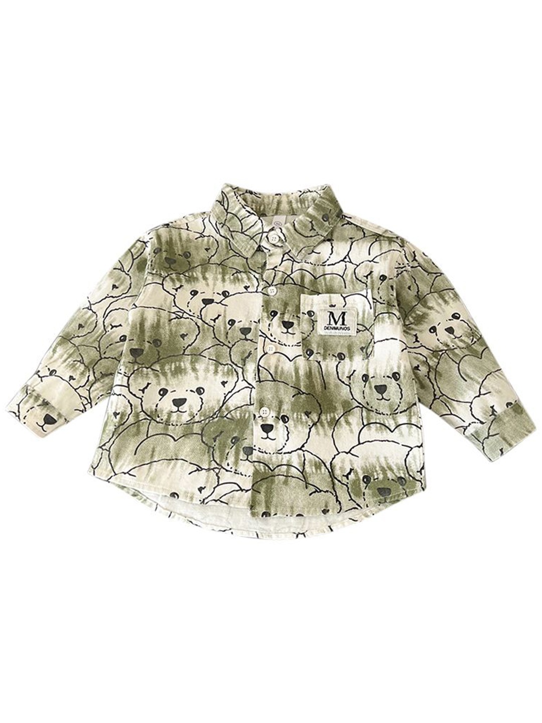 

StyleCast x Revolte Boys Spread Collar Graphic Printed Cotton Casual Shirt, Green