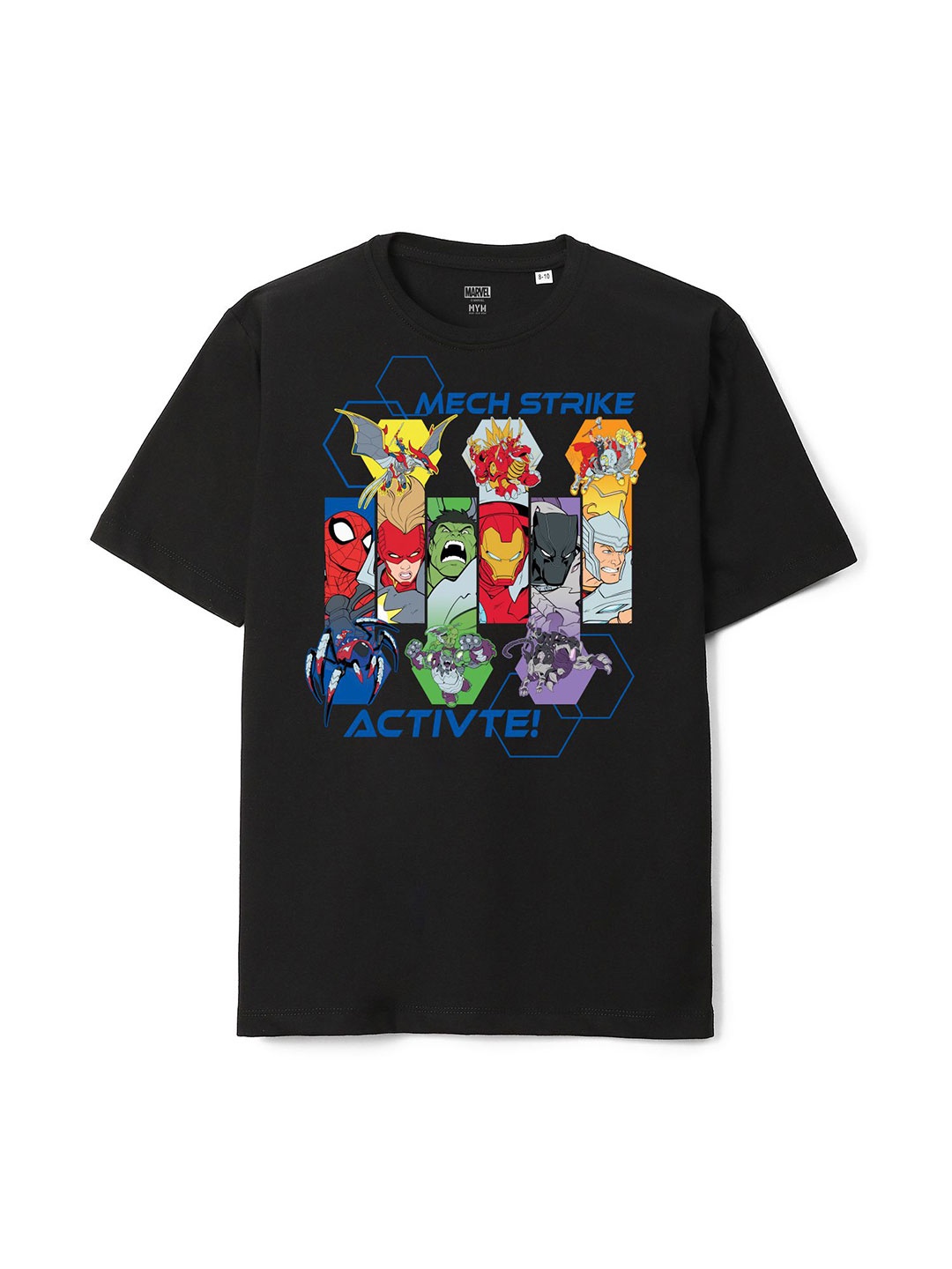 

Wear Your Mind Boys Avengers Printed Pure Cotton T-shirt, Black